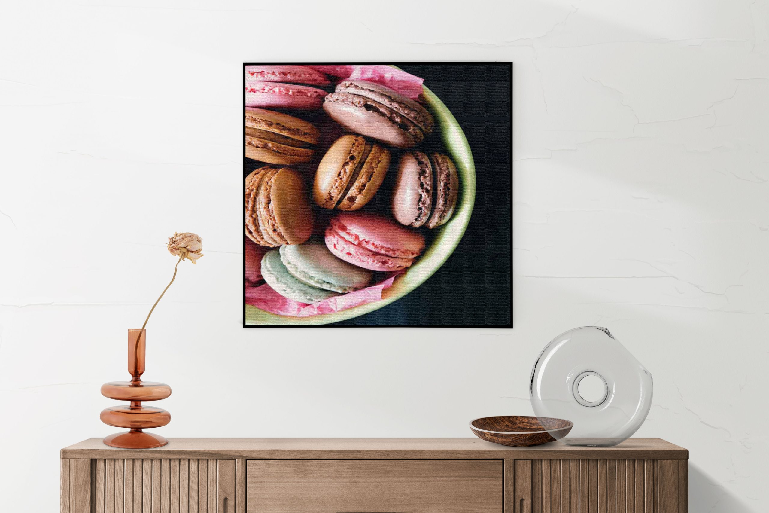 Akoestisch Schilderij Macarons 02 Vierkant Template Vierkant Rond eten en drinken 19 1 4 scaled 1