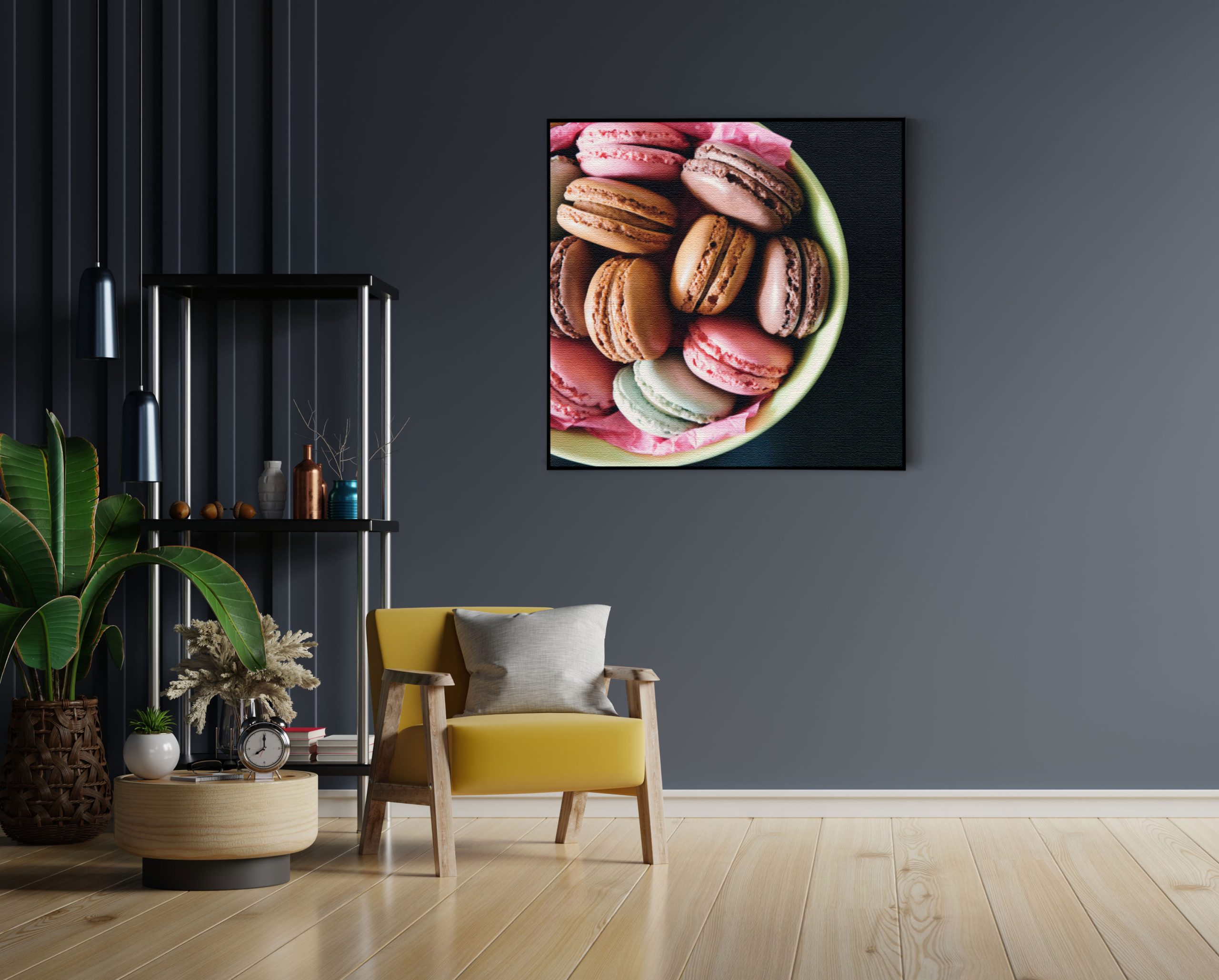 Akoestisch Schilderij Macarons 02 Vierkant Template Vierkant Rond eten en drinken 19 1 6 scaled 1