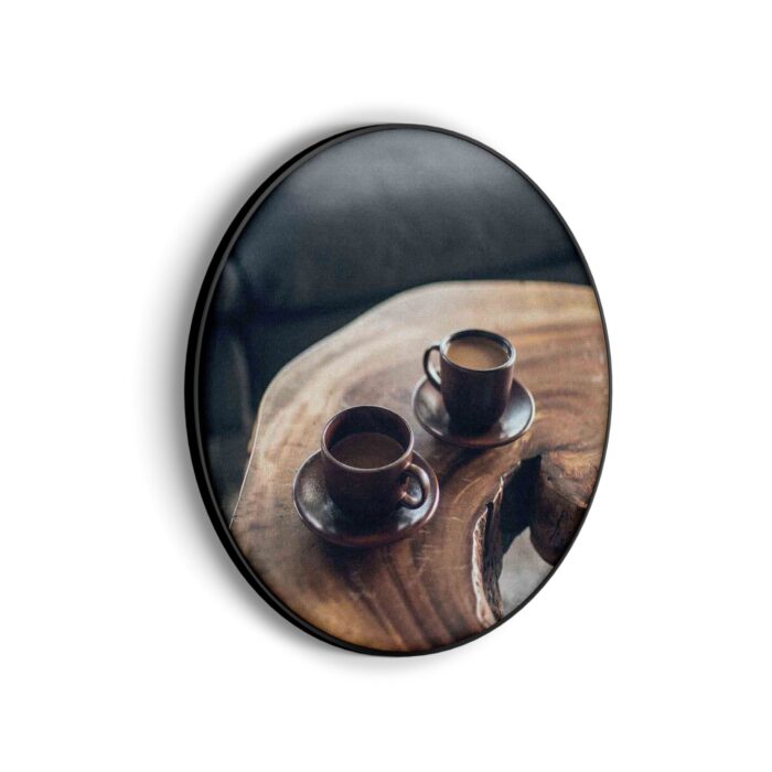 Akoestisch Schilderij Kopjes Koffie op Tafel Rond - Muurcirkel Template Vierkant Rond eten en drinken 23 scaled 1