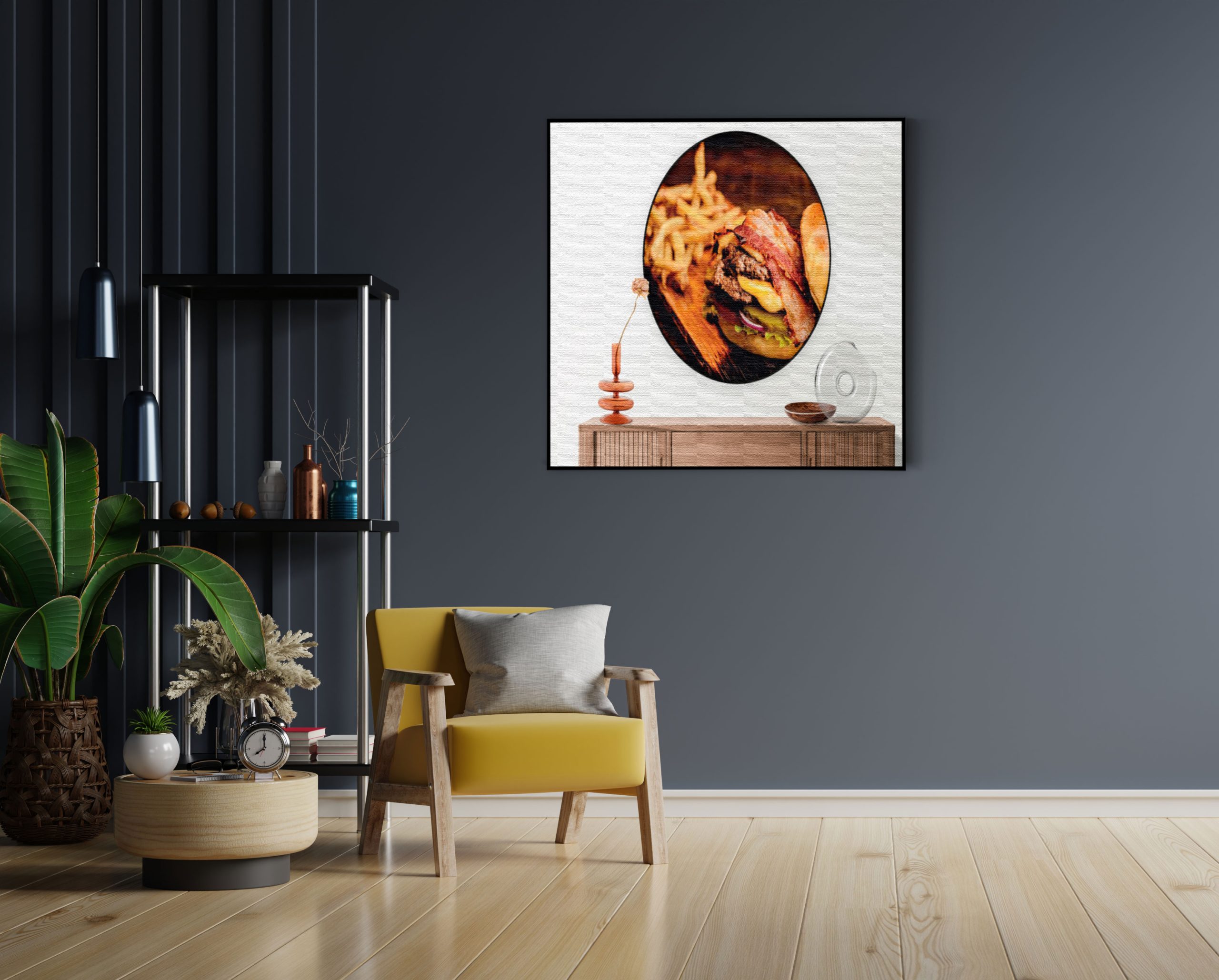 Akoestisch Schilderij Burger Plank Vierkant Template Vierkant Rond eten en drinken 24 1 5 scaled 1
