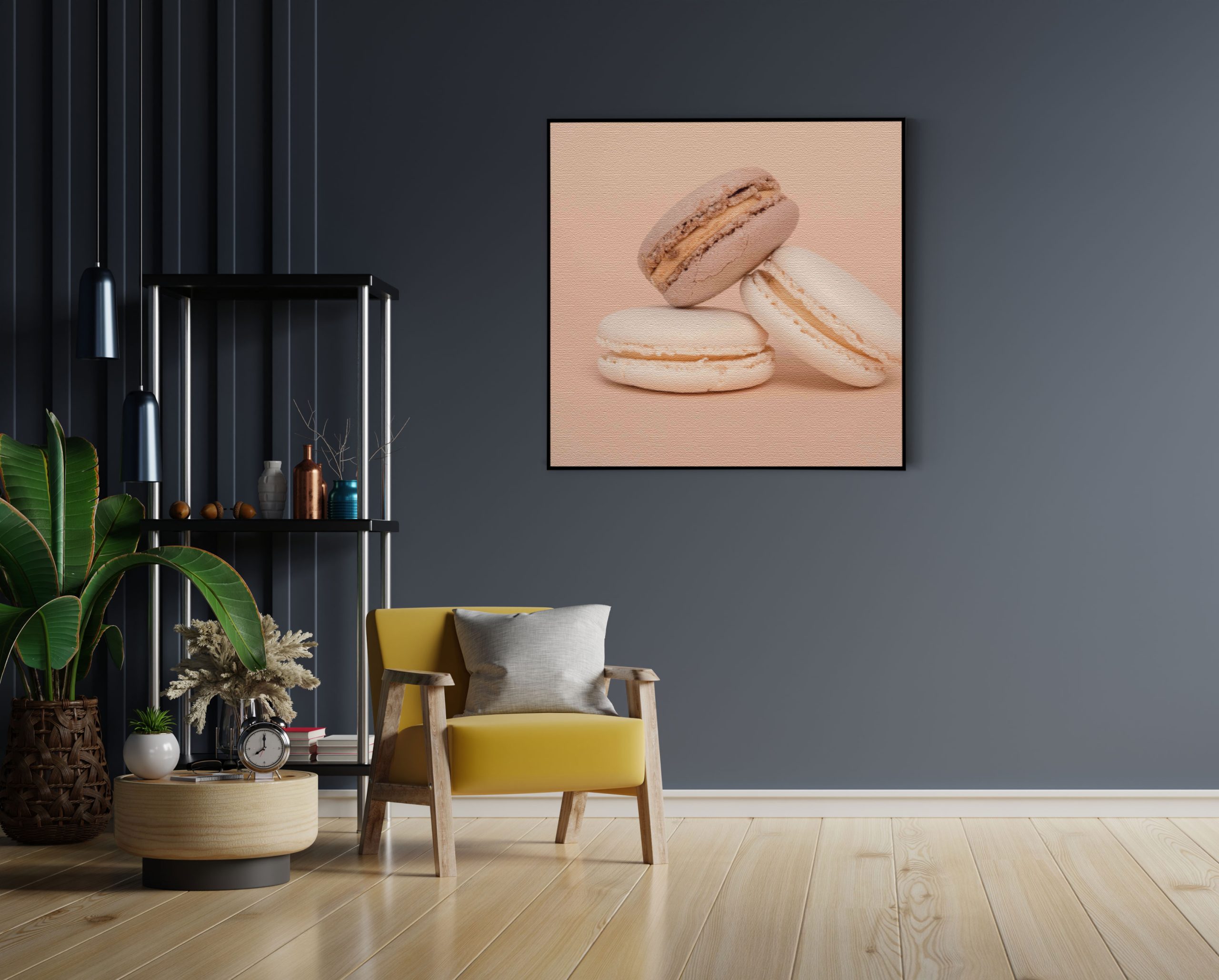 Akoestisch Schilderij Macarons Beige Tinten 01 Vierkant Template Vierkant Rond eten en drinken 26 1 6 scaled 1