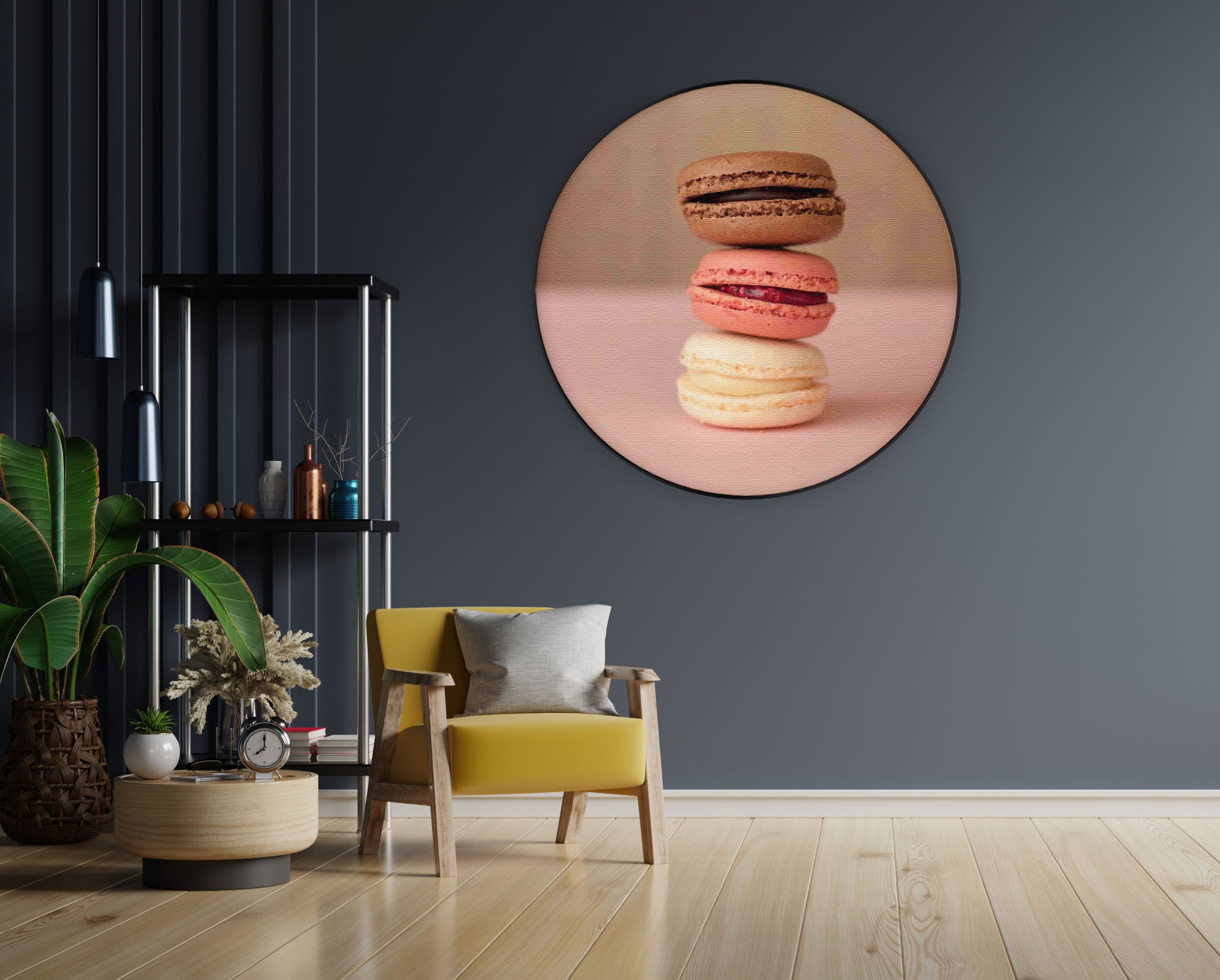 Akoestisch Schilderij Macarons Roze Beige Tinten Rond - Muurcirkel Template Vierkant Rond eten en drinken 28 1 1 scaled 1