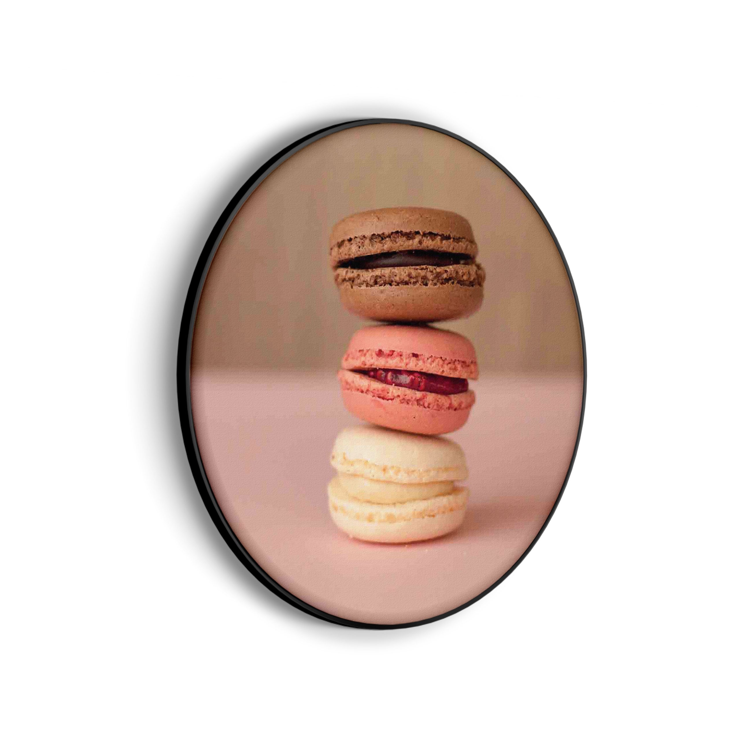 Akoestisch Schilderij Macarons Roze Beige Tinten Rond - Muurcirkel Template Vierkant Rond eten en drinken 28 scaled 1