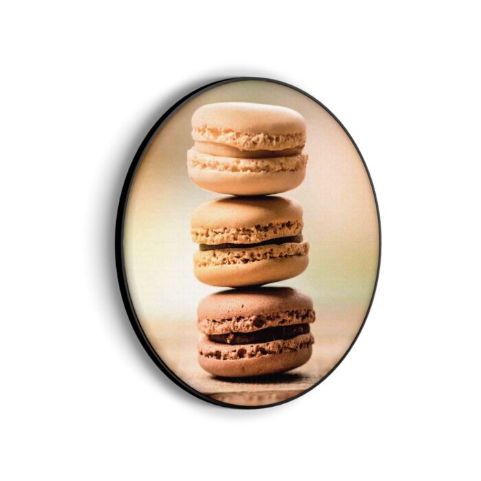 Akoestisch Schilderij Macarons Beige Tinten 02 Rond - Muurcirkel Template Vierkant Rond eten en drinken 31 scaled 1