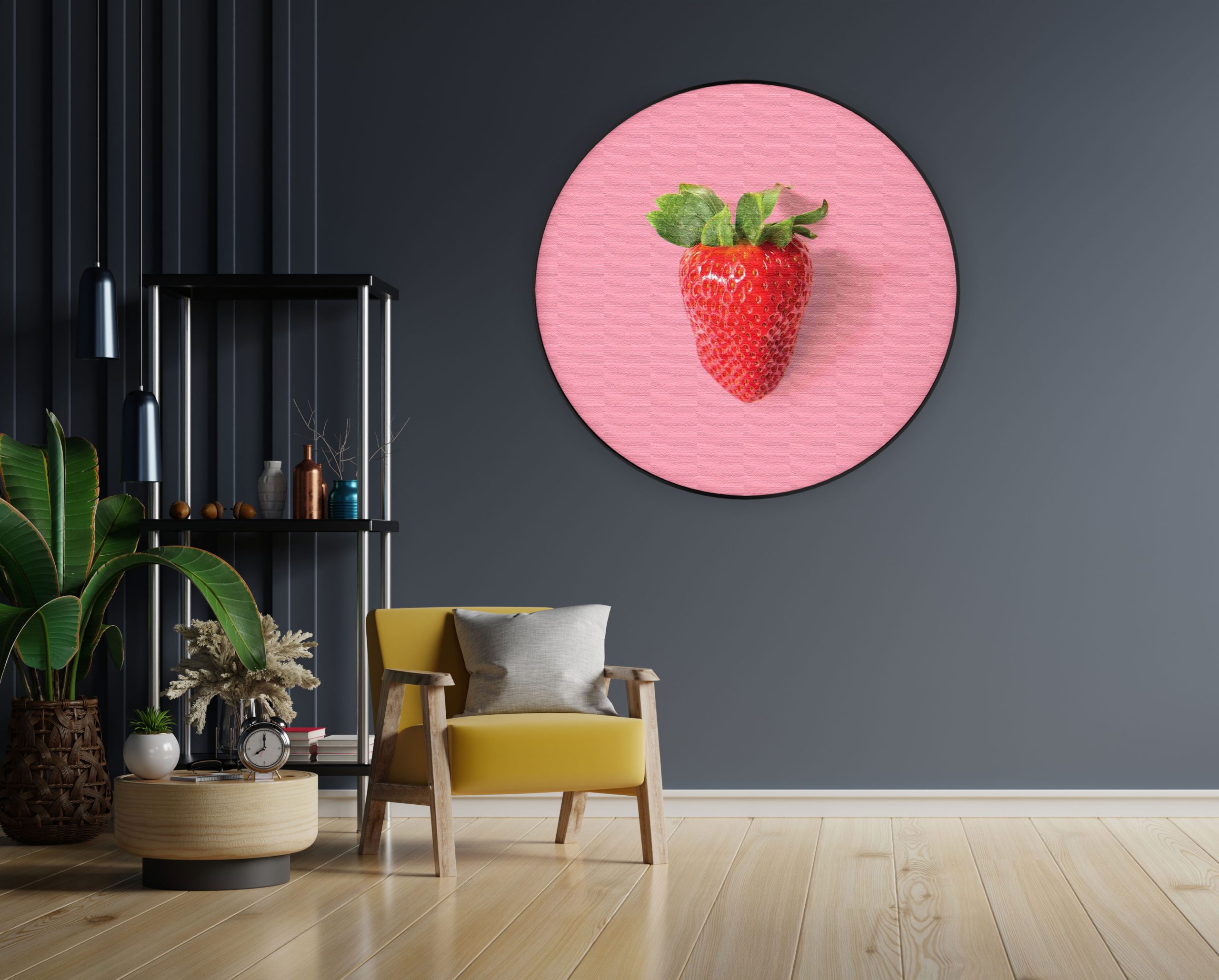Akoestisch Schilderij Strawberry Rond - Muurcirkel Template Vierkant Rond eten en drinken 4 1 1 scaled 1