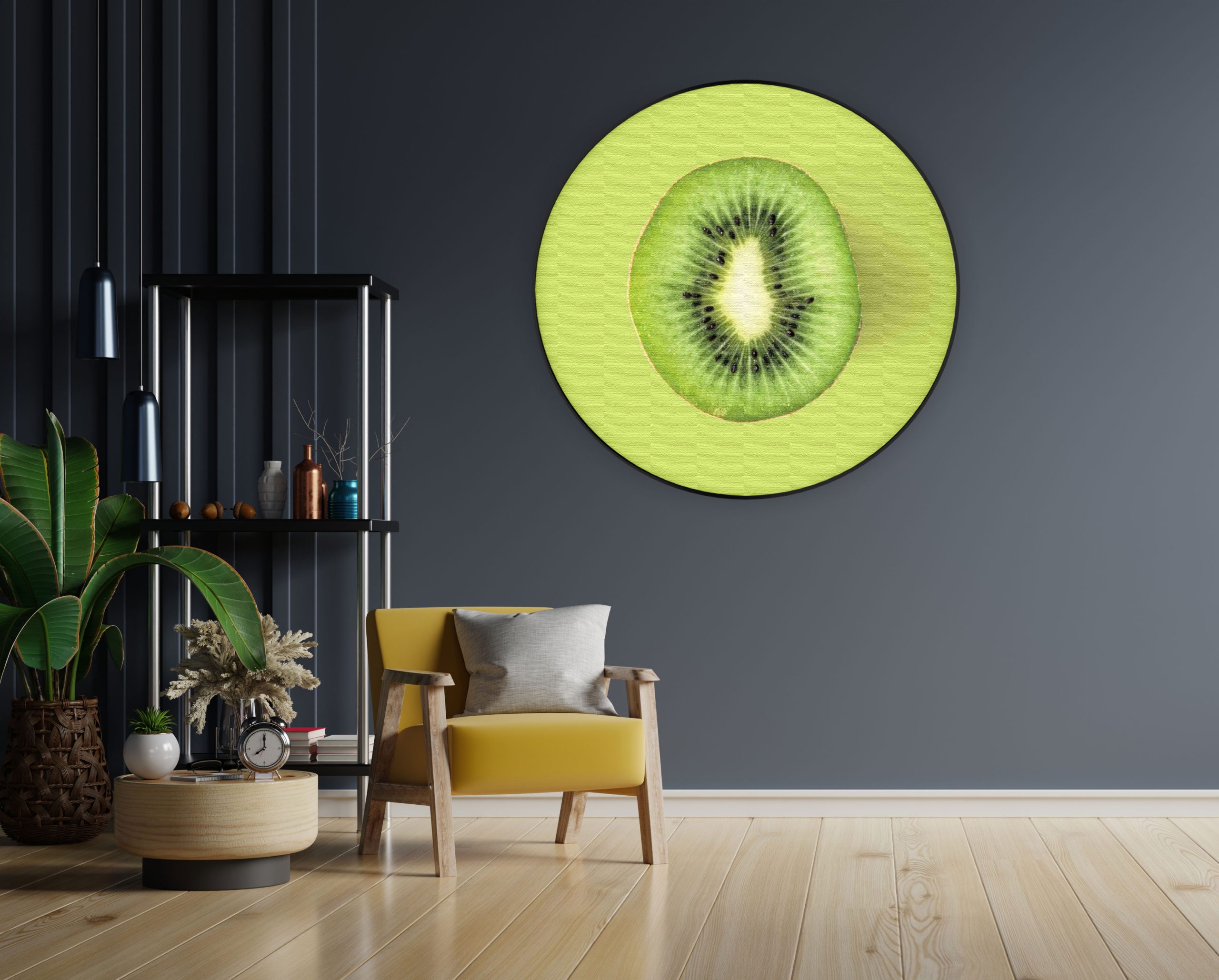 Akoestisch Schilderij Kiwi Rond - Muurcirkel Template Vierkant Rond eten en drinken 5 1 1 scaled 1