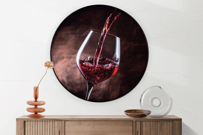 Akoestisch Schilderij Glas Rode wijn 02 Rond - Muurcirkel Template Vierkant Rond eten en drinken 51 1 2 scaled 1