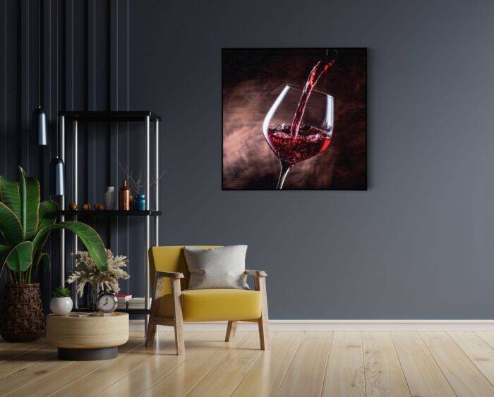 Akoestisch Schilderij Glas Rode wijn 02 Vierkant Template Vierkant Rond eten en drinken 51 1 6 scaled 1
