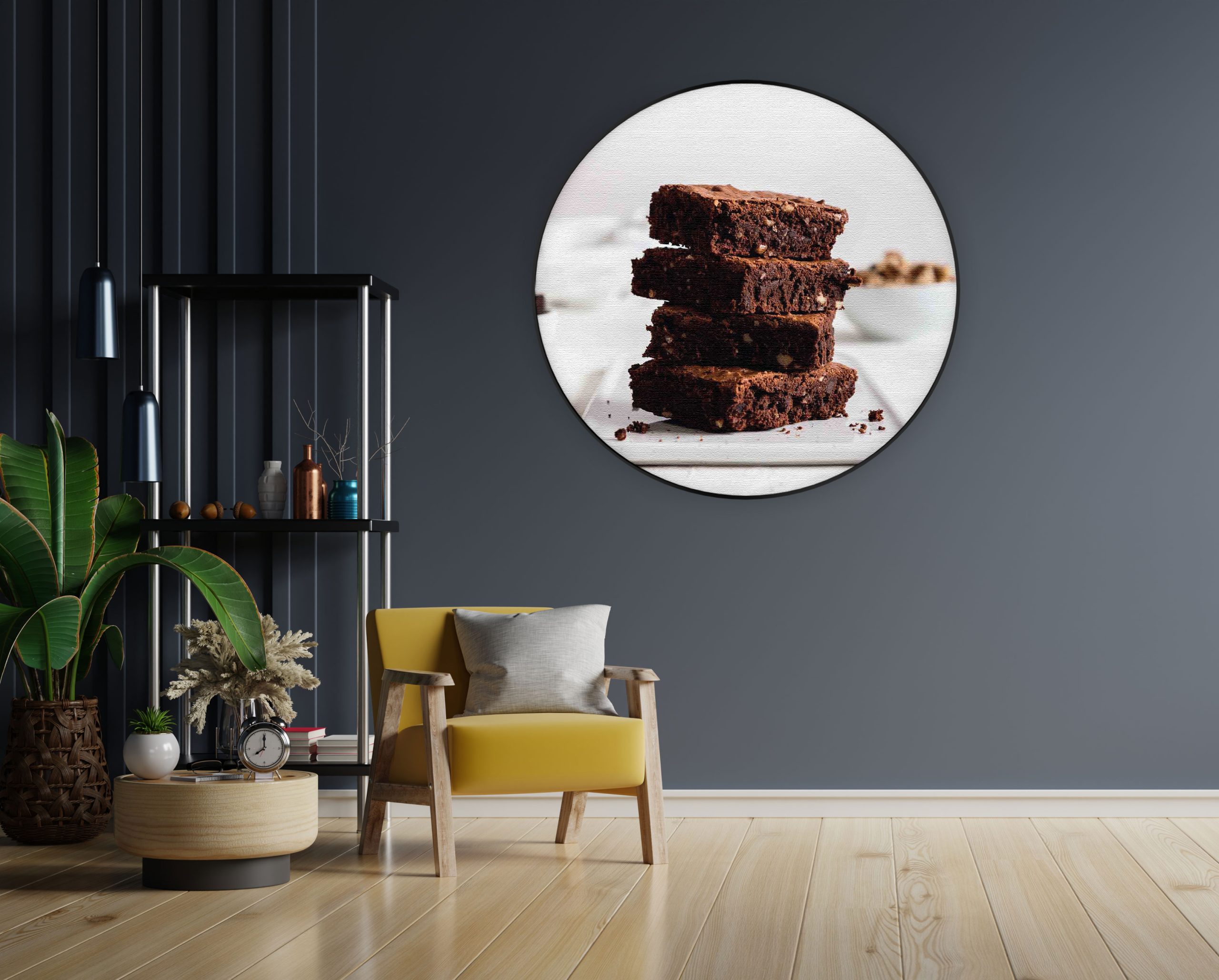 Akoestisch Schilderij Brownie Rond - Muurcirkel Template Vierkant Rond eten en drinken 62 1 1 scaled 1