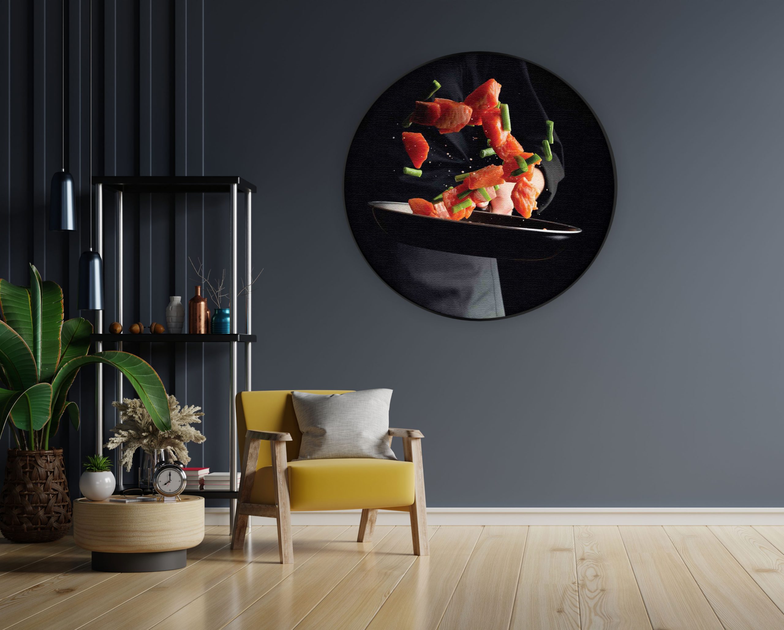 Akoestisch Schilderij Zalm Wokken Rond - Muurcirkel Template Vierkant Rond eten en drinken 64 1 1 scaled 1