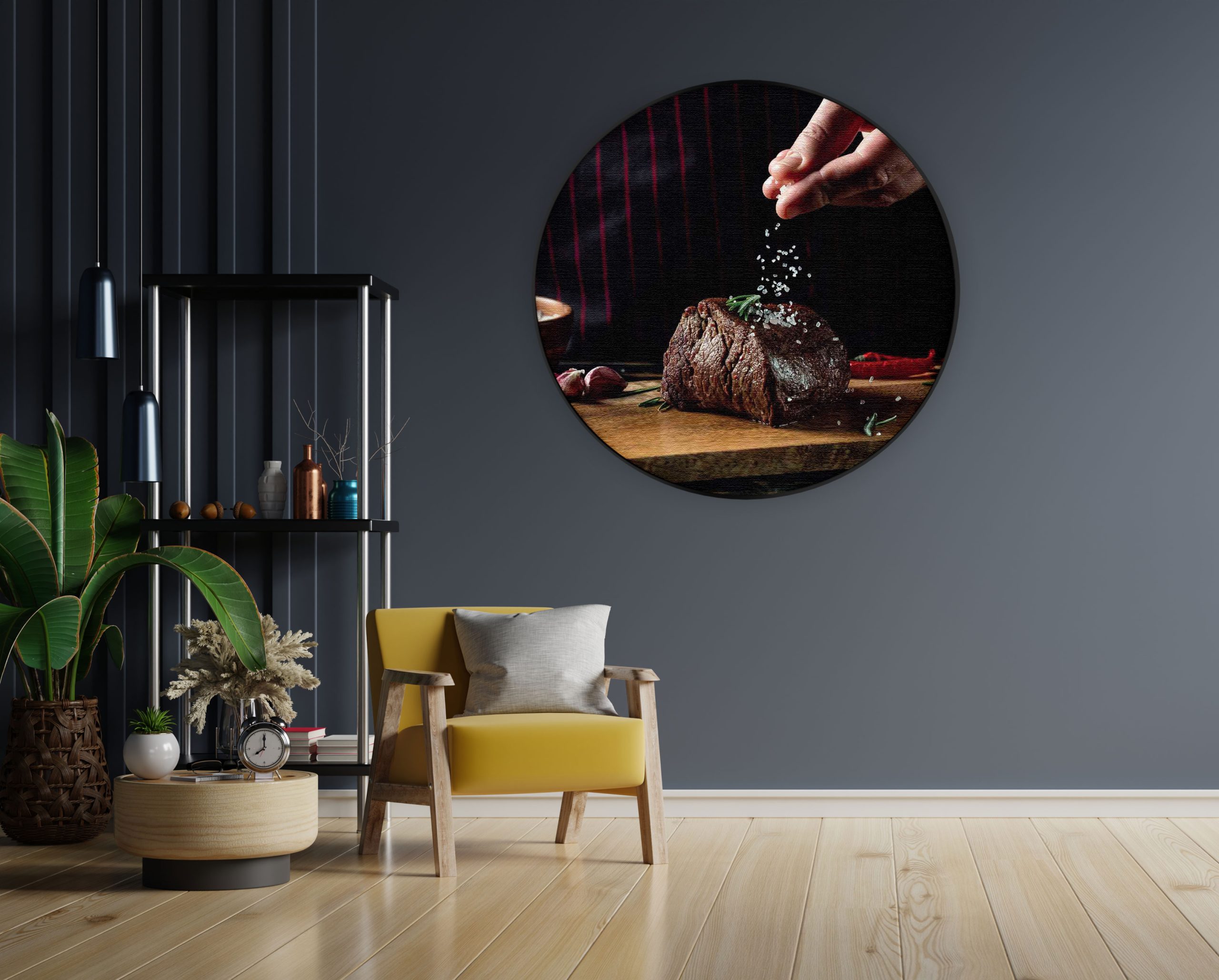 Akoestisch Schilderij Home Made Beef Rond - Muurcirkel Template Vierkant Rond eten en drinken 66 1 1 scaled 1