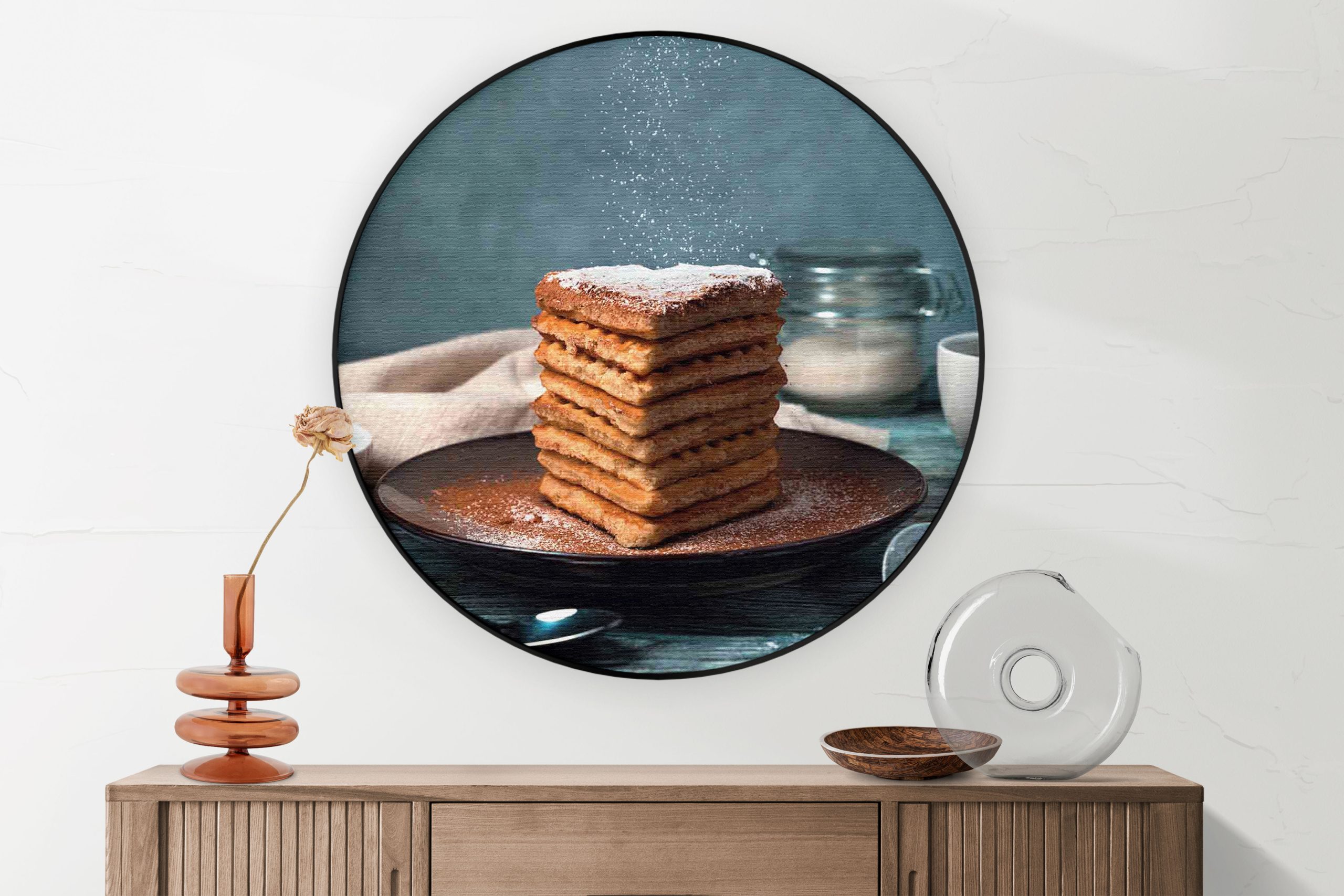 Akoestisch Schilderij Wafels Rond - Muurcirkel Template Vierkant Rond eten en drinken 68 1 2 scaled 1