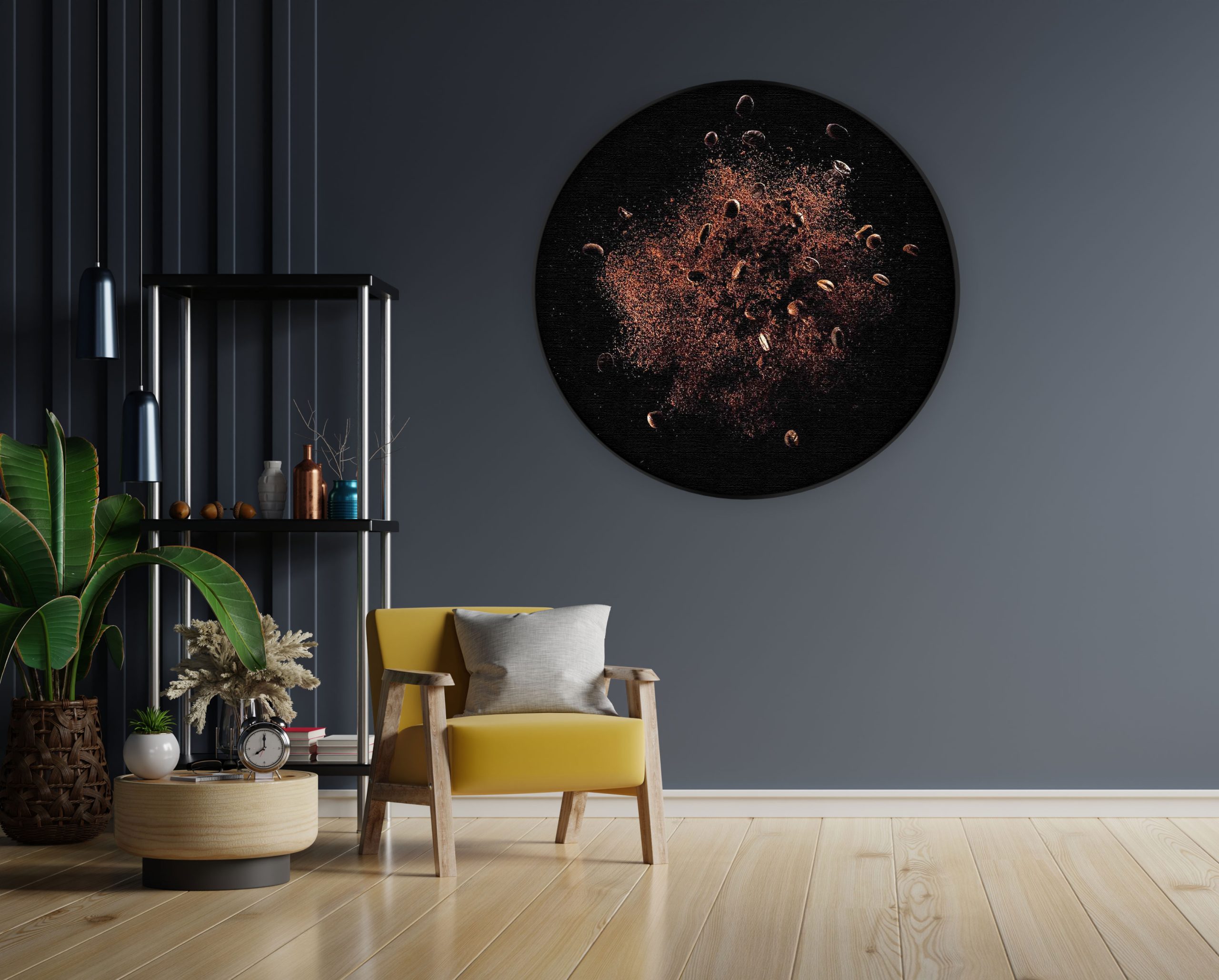 Akoestisch Schilderij Koffiebonen 02 Rond - Muurcirkel Template Vierkant Rond eten en drinken 70 1 1 scaled 1