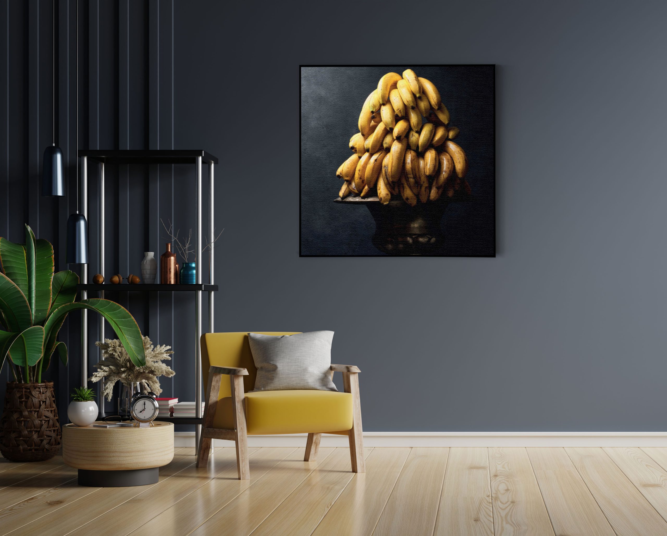 Akoestisch Schilderij Tros Bananen Schaal Vierkant Template Vierkant Rond eten en drinken 73 1 6 scaled 1