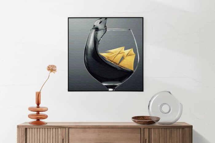 Akoestisch Schilderij Sailing Wine 01 Vierkant Template Vierkant Rond eten en drinken 80 1 5 scaled 1