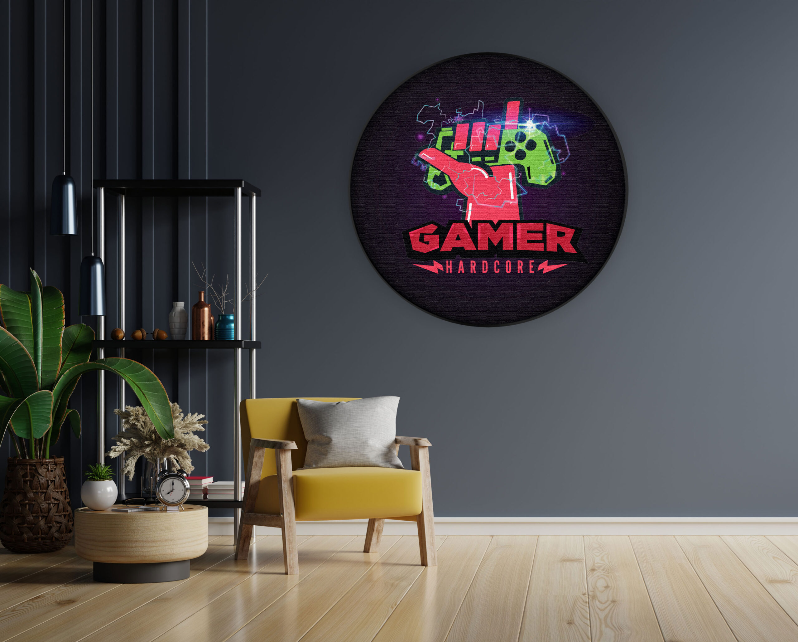 Akoestisch Schilderij Gamer Hardcore Rond - Muurcirkel Template Vierkant Rond gaming en spel 11 1 3 scaled 1