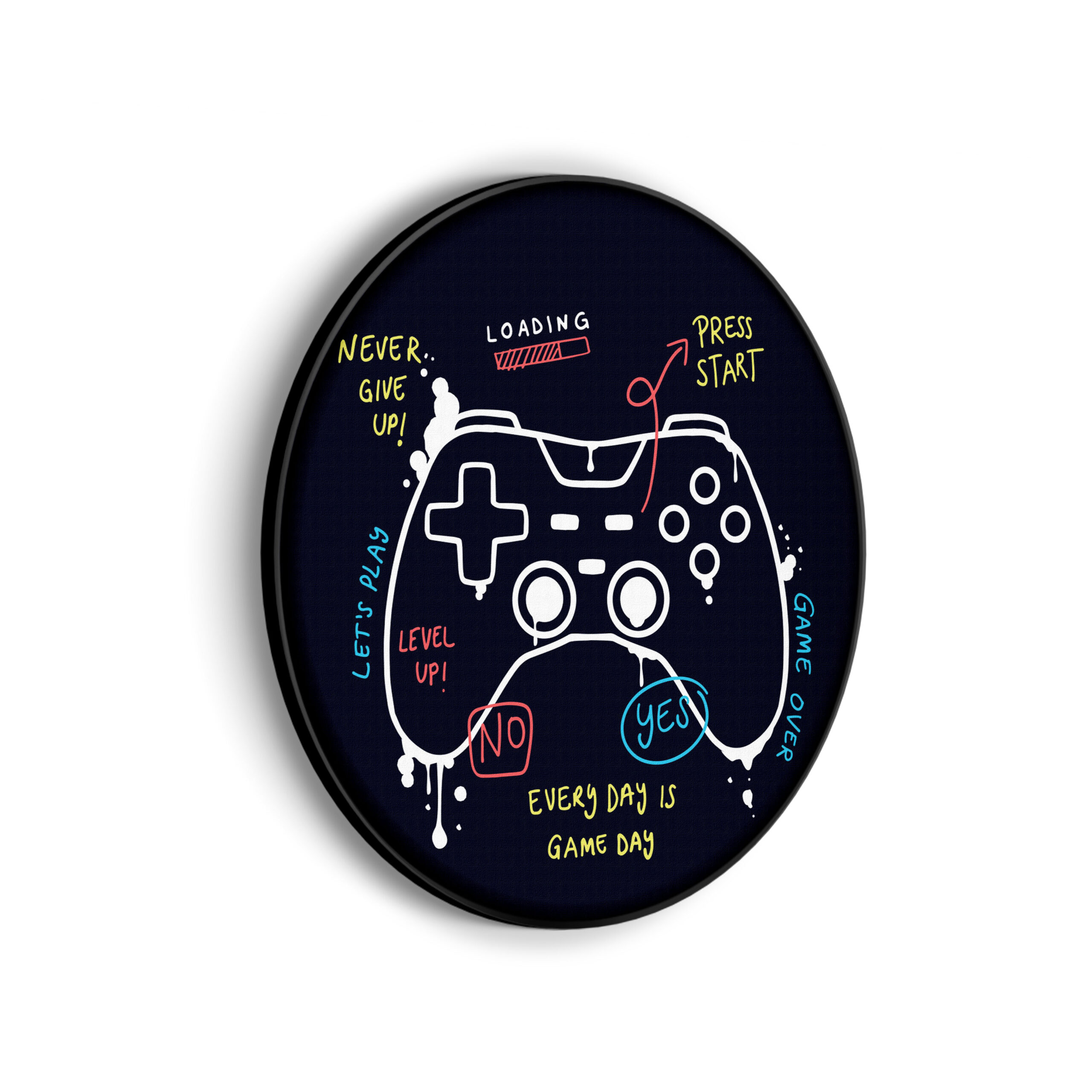 Akoestisch Schilderij Game Controller Rond - Muurcirkel Template Vierkant Rond gaming en spel 14 1 2 scaled 1