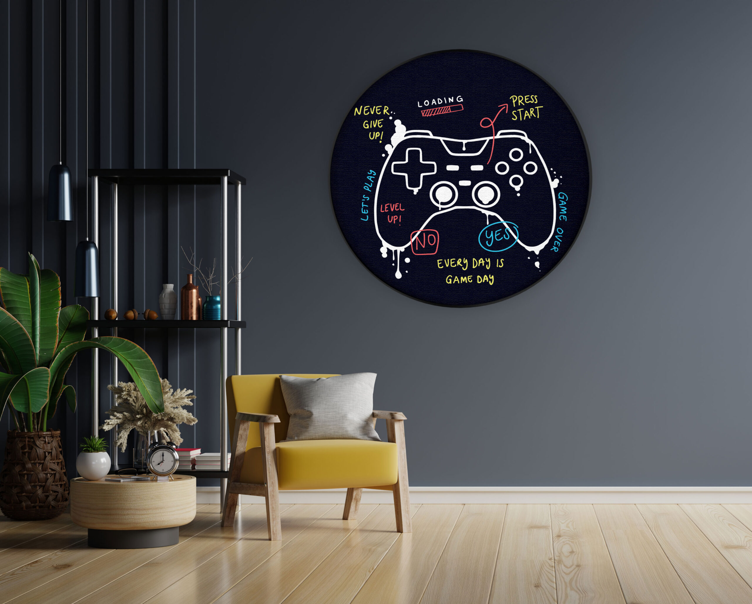 Akoestisch Schilderij Game Controller Rond - Muurcirkel Template Vierkant Rond gaming en spel 14 1 3 scaled 1