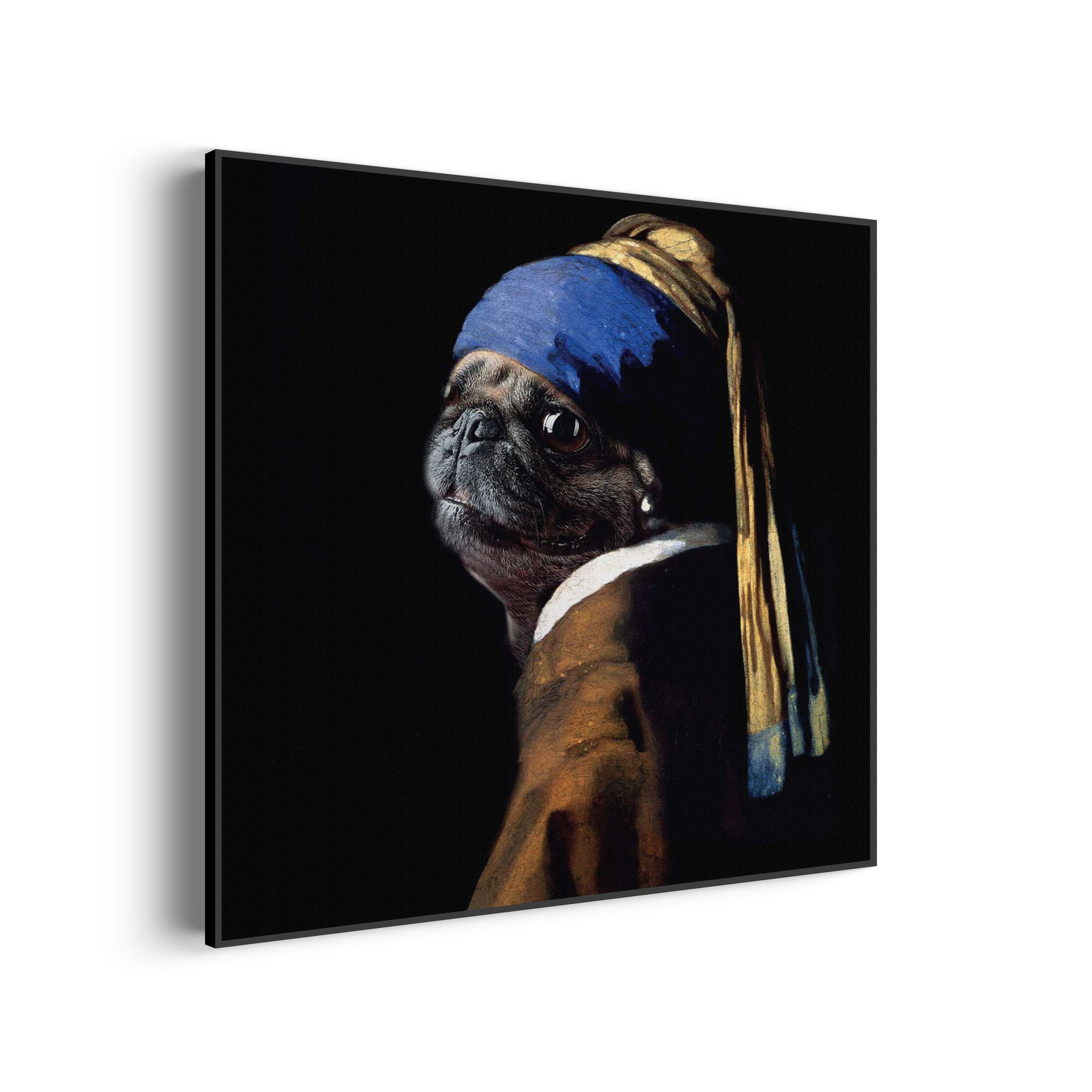 Akoestisch Schilderij Menselijke Bulldog Hond Als Meisje Met De Parel Vierkant Template Vierkant Rond ironisch 10 scaled 1