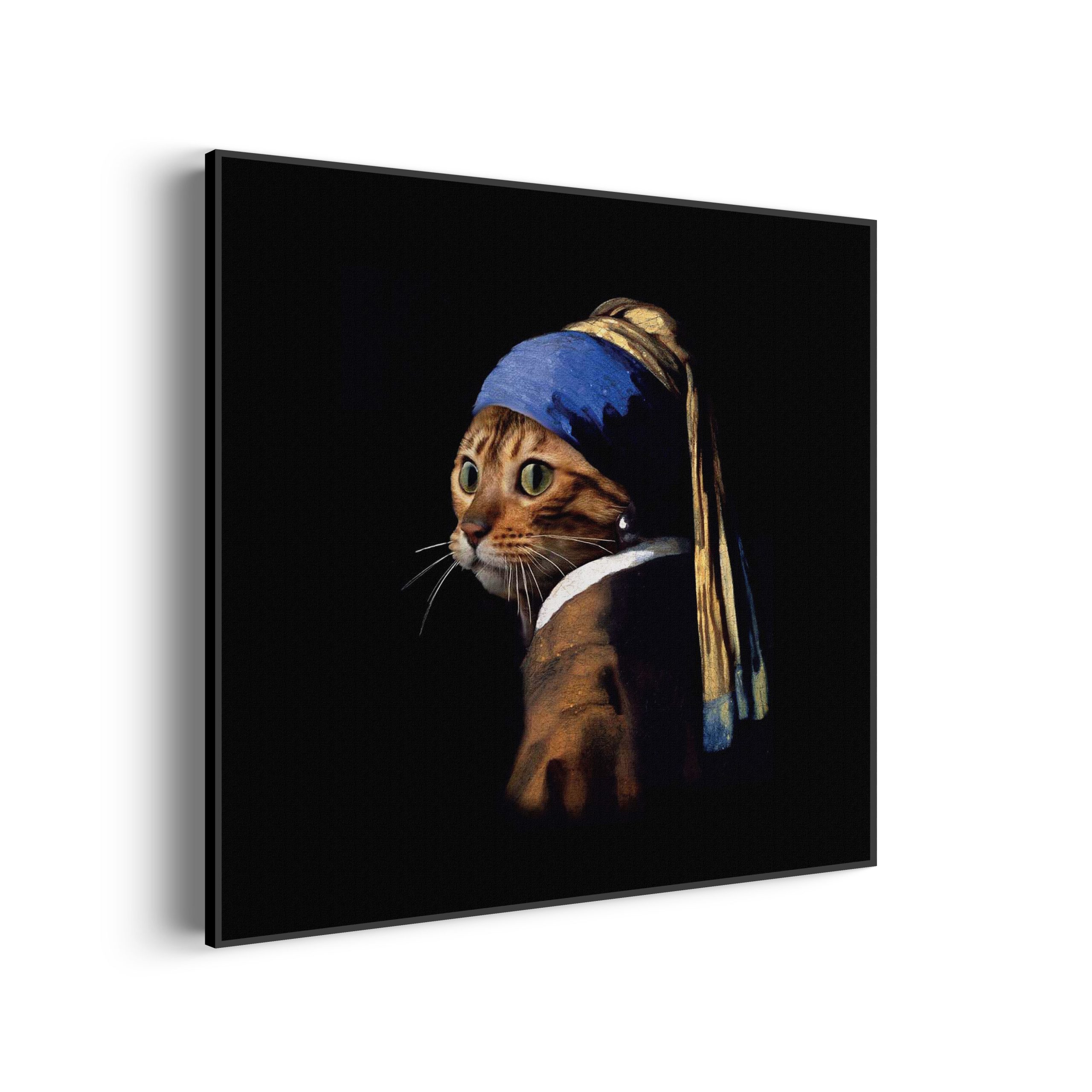 Akoestisch Schilderij Menselijke Kat Als Meisje Met De Parel Vierkant Template Vierkant Rond ironisch 11 scaled 1