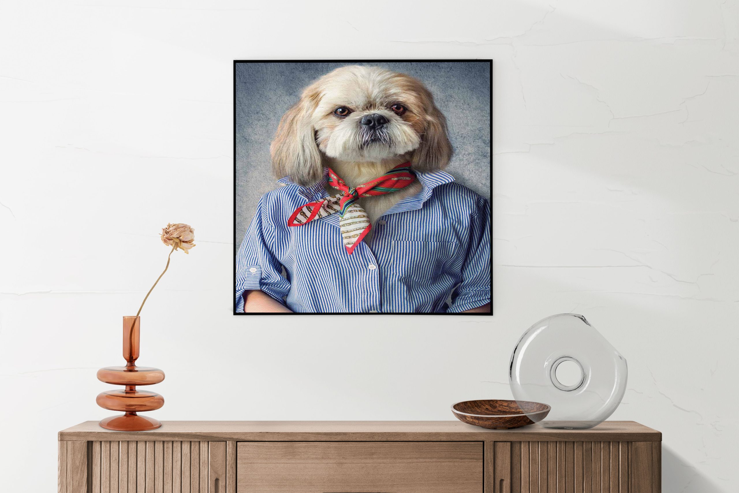 Akoestisch Schilderij Menselijke Hond In Boeren Thema Vierkant Template Vierkant Rond ironisch 3 1 1 scaled 1