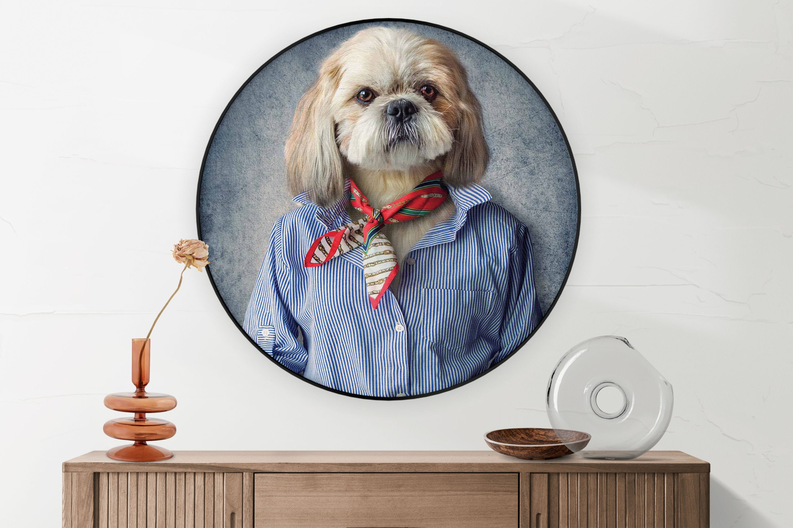 Akoestisch Schilderij Menselijke Hond In Boeren Thema Rond - Muurcirkel Template Vierkant Rond ironisch 3 1 2 scaled 1