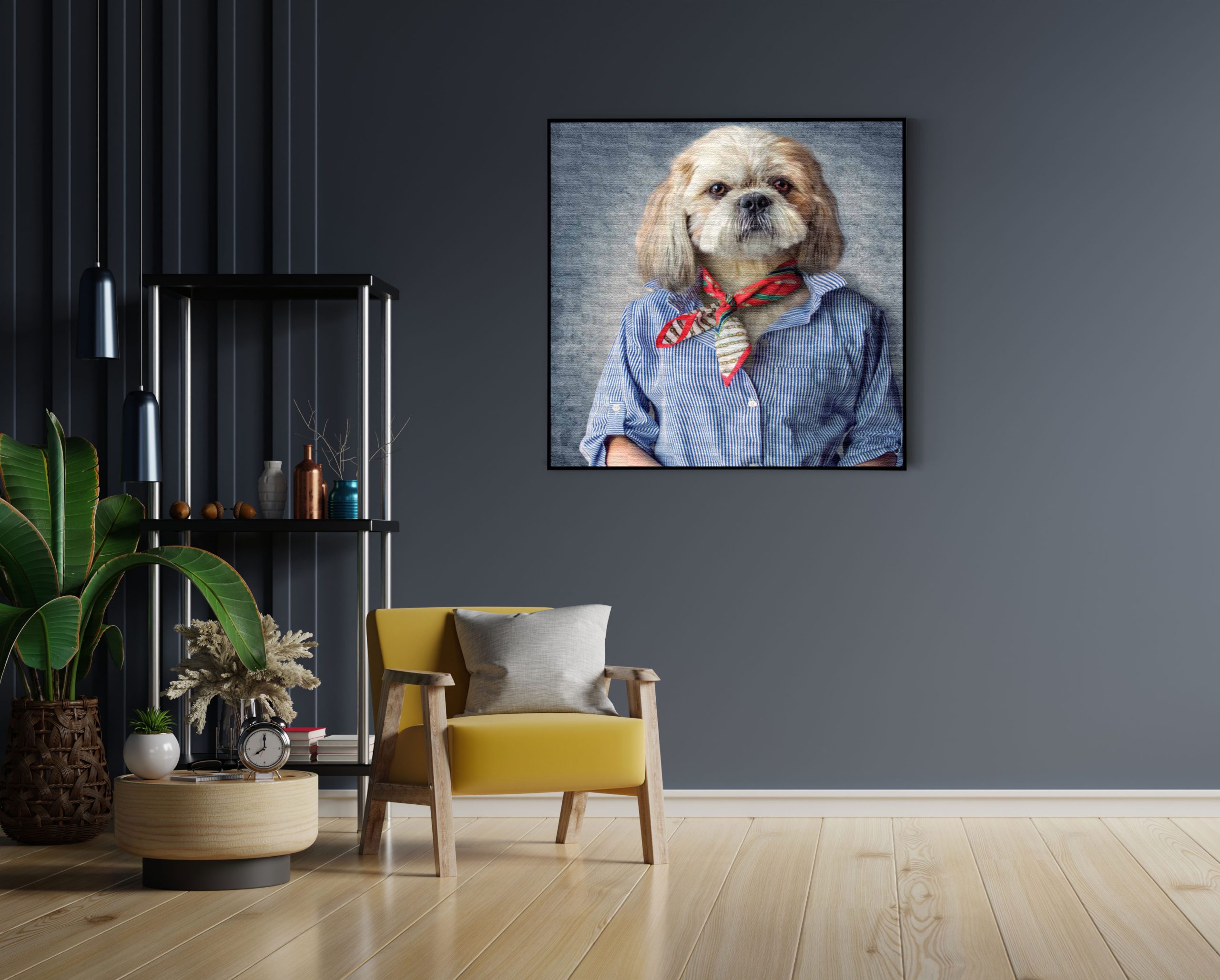 Akoestisch Schilderij Menselijke Hond In Boeren Thema Vierkant Template Vierkant Rond ironisch 3 1 scaled 1