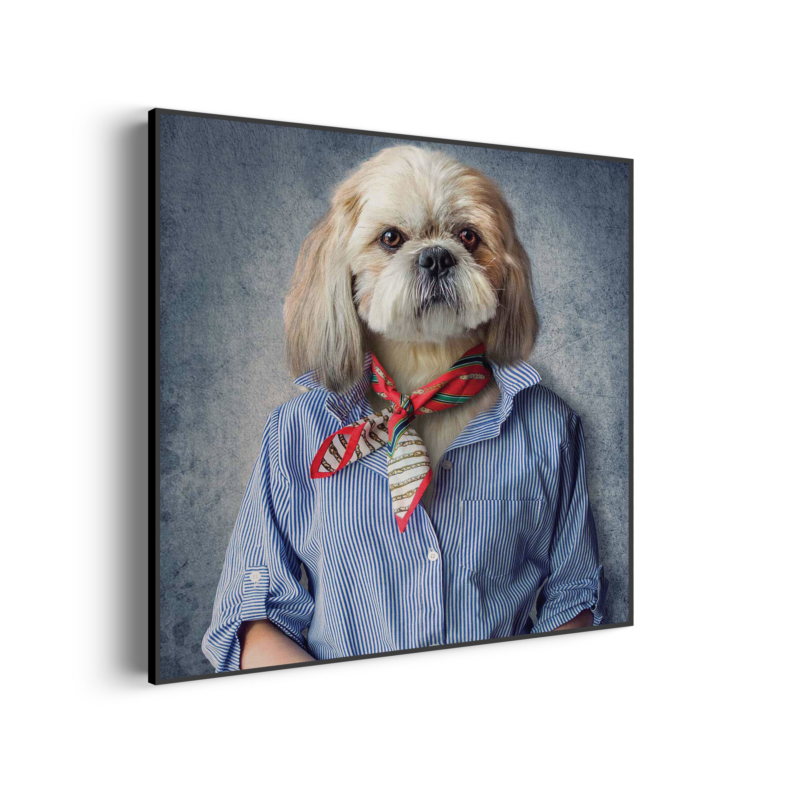 Akoestisch Schilderij Menselijke Hond In Boeren Thema Vierkant Template Vierkant Rond ironisch 3 scaled 1