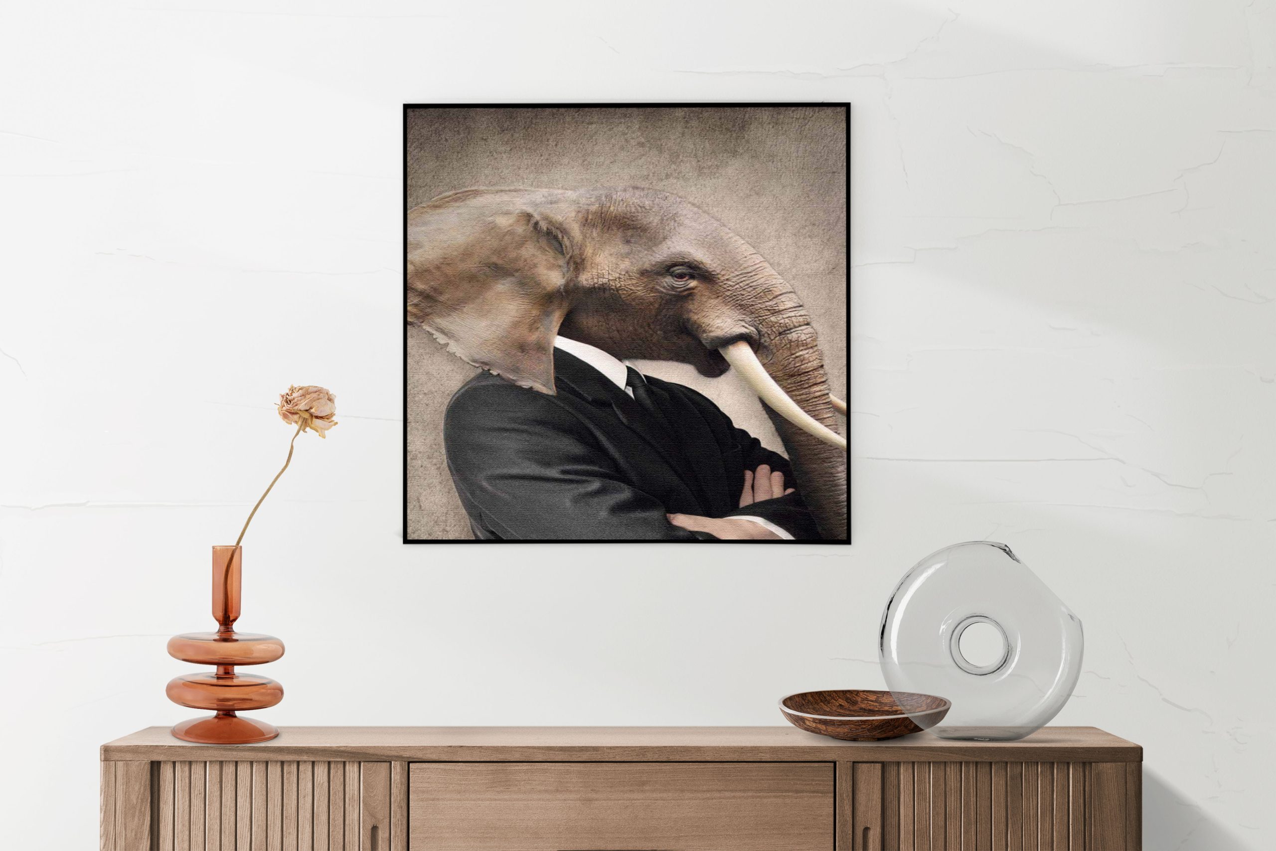 Akoestisch Schilderij Menselijke Hond Met Pet Vierkant Template Vierkant Rond ironisch 9 1 1 scaled 1