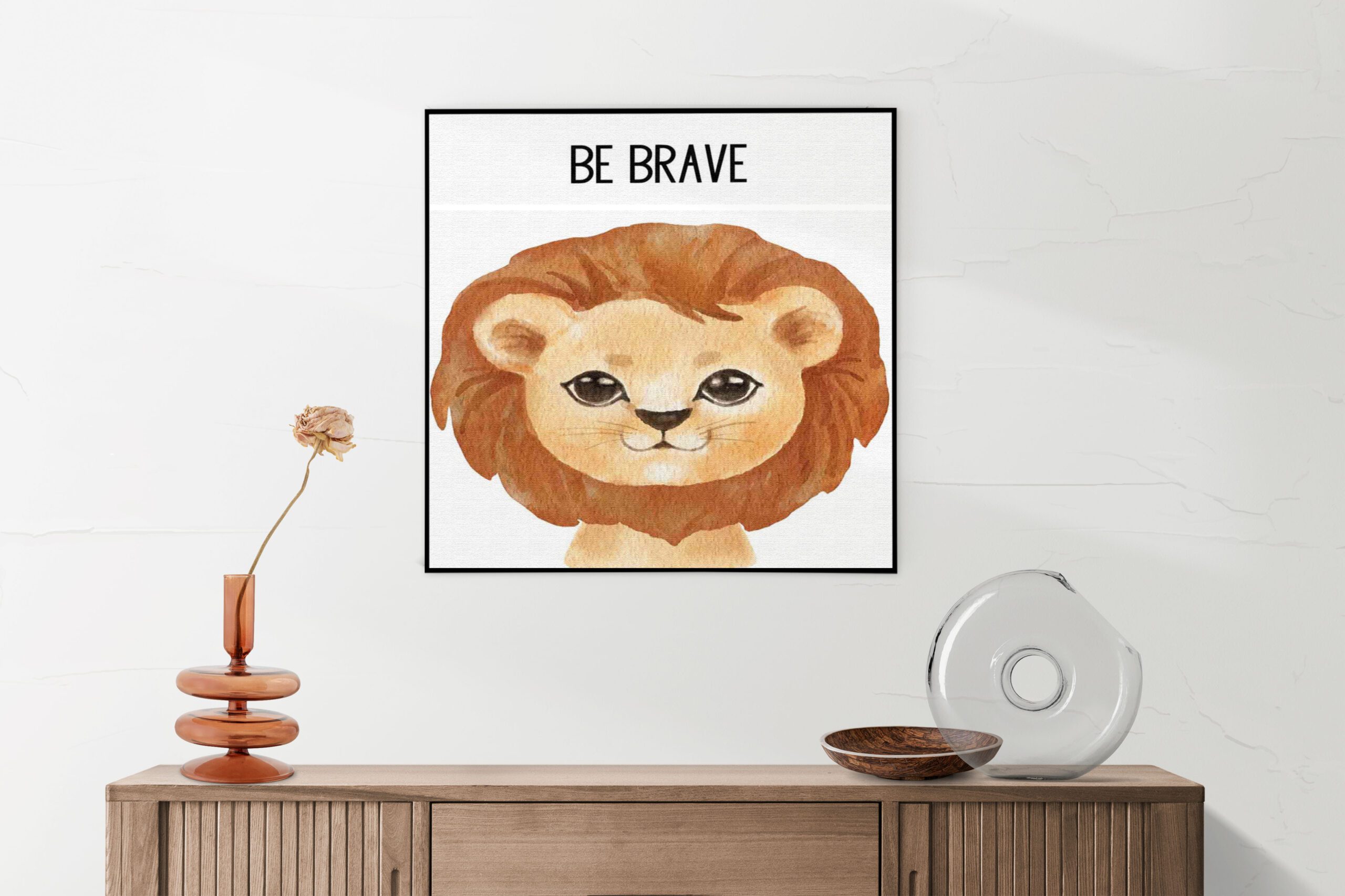 Akoestisch Schilderij Be Brave Leeuw Vierkant Template Vierkant Rond kinderen 10 1 scaled 1