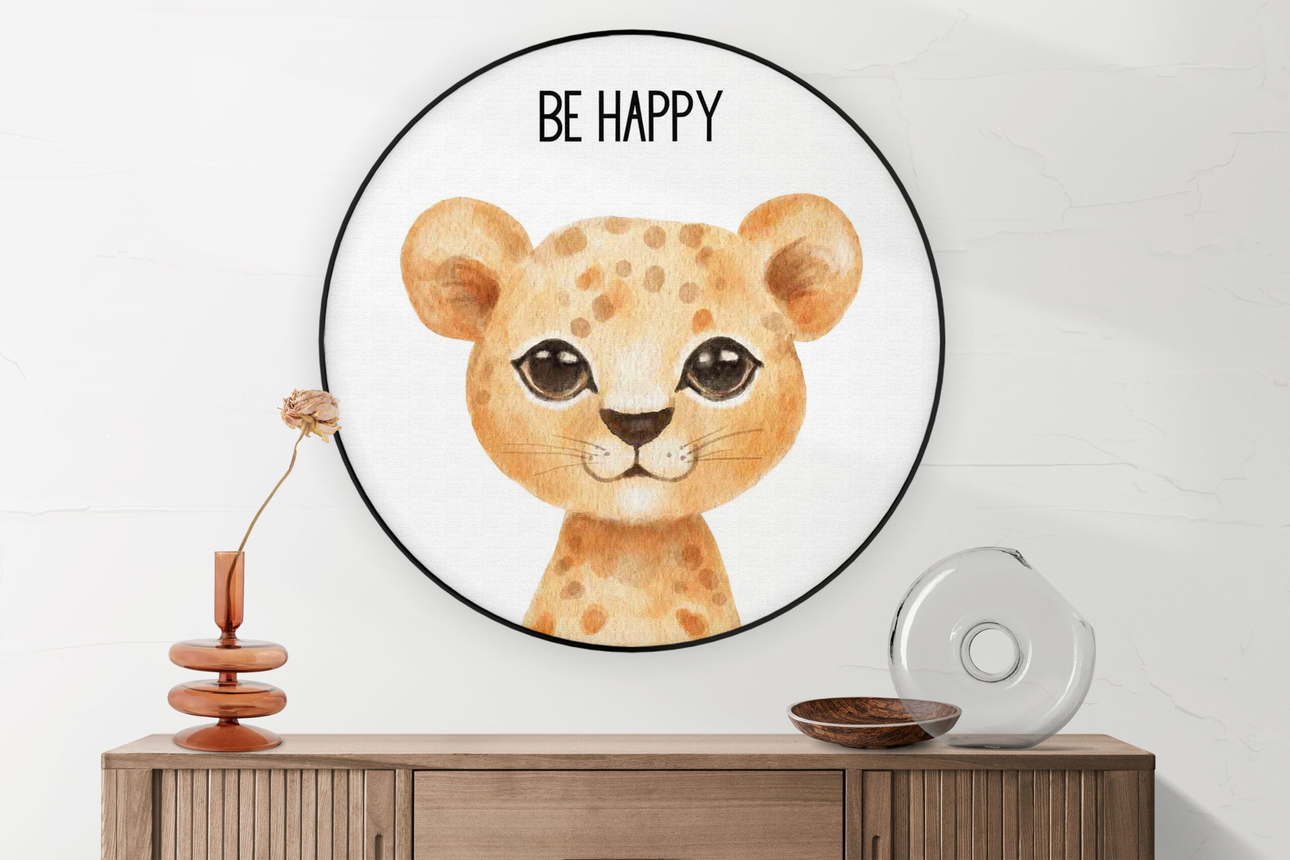 Akoestisch Schilderij Be Happy Leeuwin Rond - Muurcirkel Template Vierkant Rond kinderen 11 1 3 scaled 1