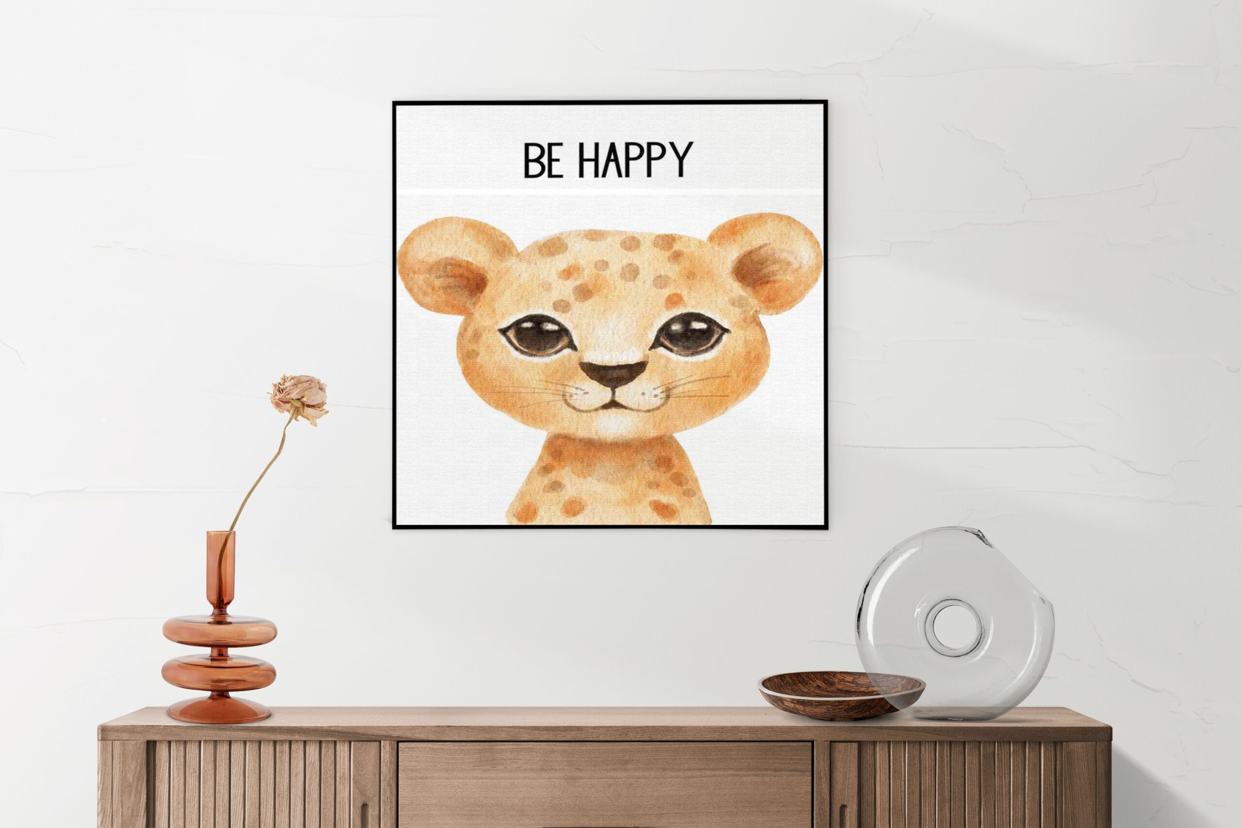 Akoestisch Schilderij Be Happy Leeuwin Vierkant Template Vierkant Rond kinderen 11 1 scaled 1