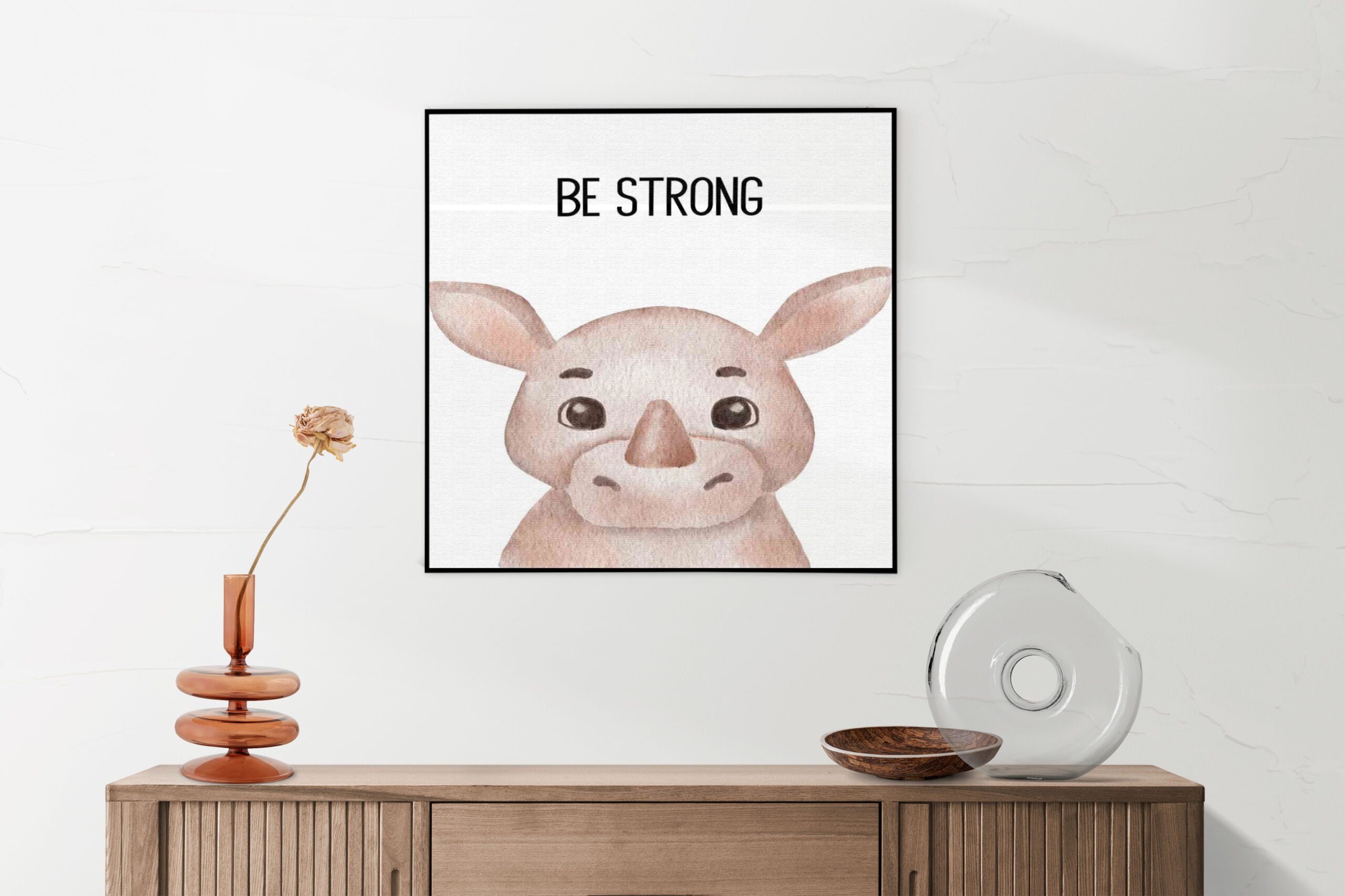 Akoestisch Schilderij Be Strong Neushoorntje Vierkant Template Vierkant Rond kinderen 12 1 scaled 1