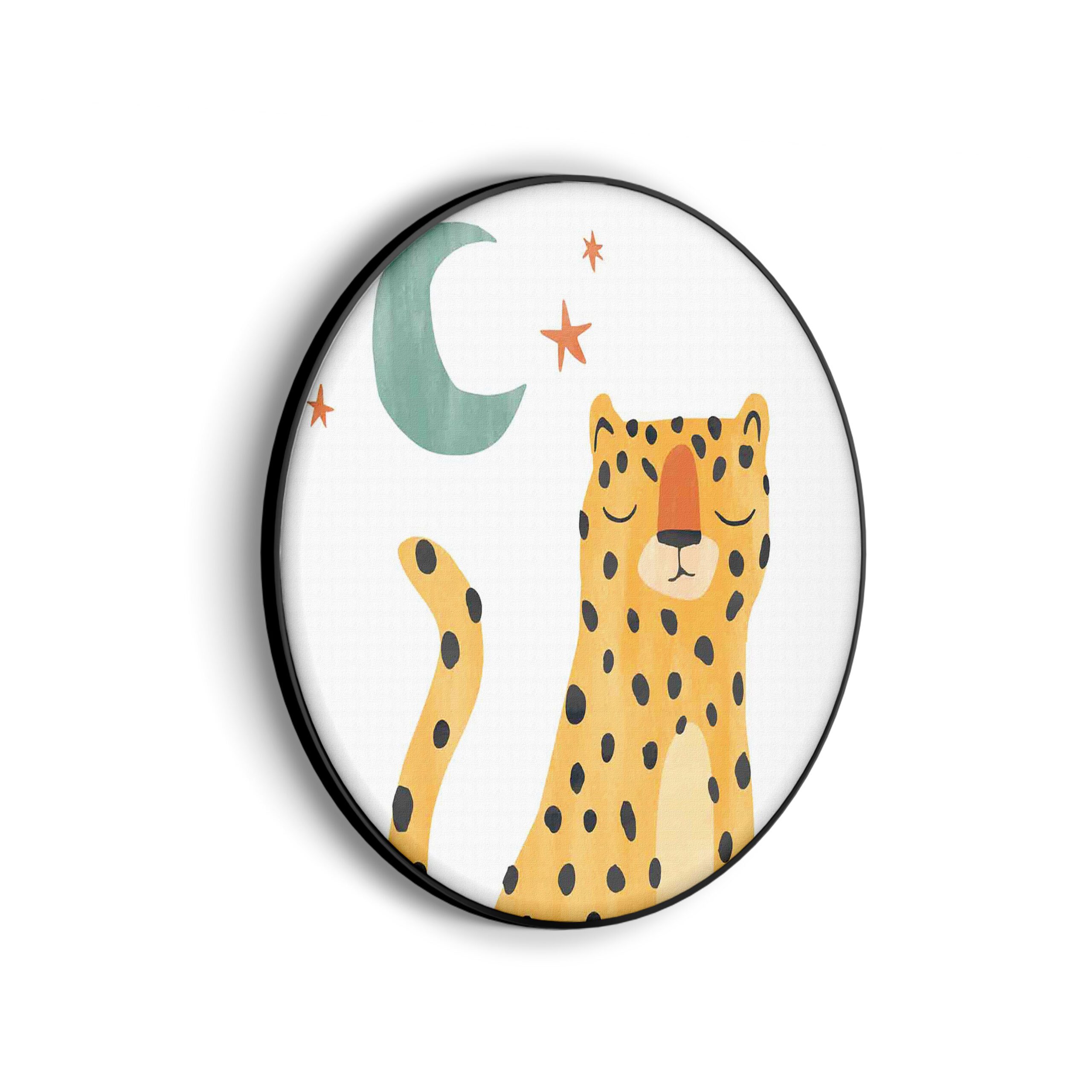 Akoestisch Schilderij Luie Luipaardje Rond - Muurcirkel Template Vierkant Rond kinderen 24 1 2 scaled 1