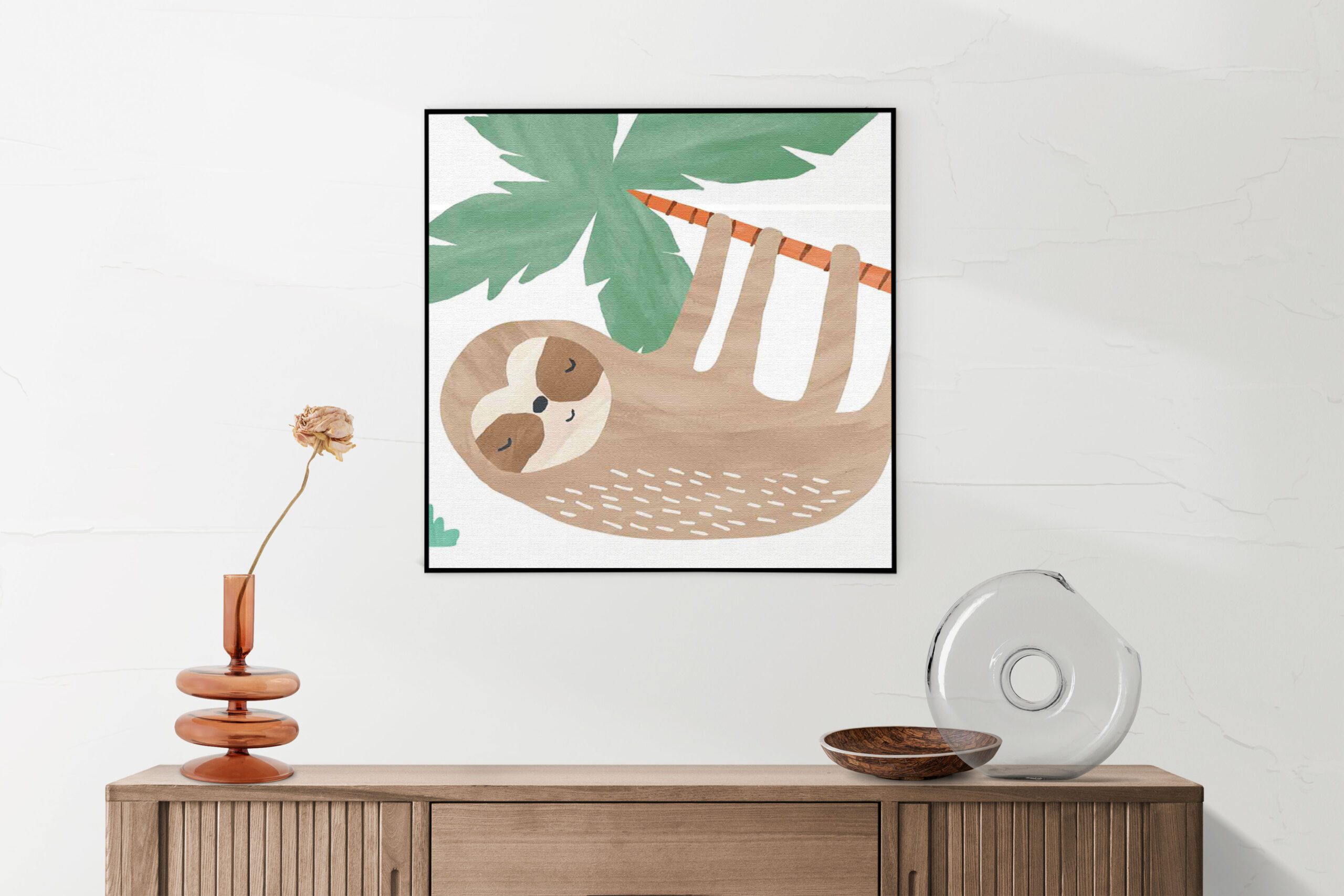 Akoestisch Schilderij De Luie luiaard Vierkant Template Vierkant Rond kinderen 29r scaled 1