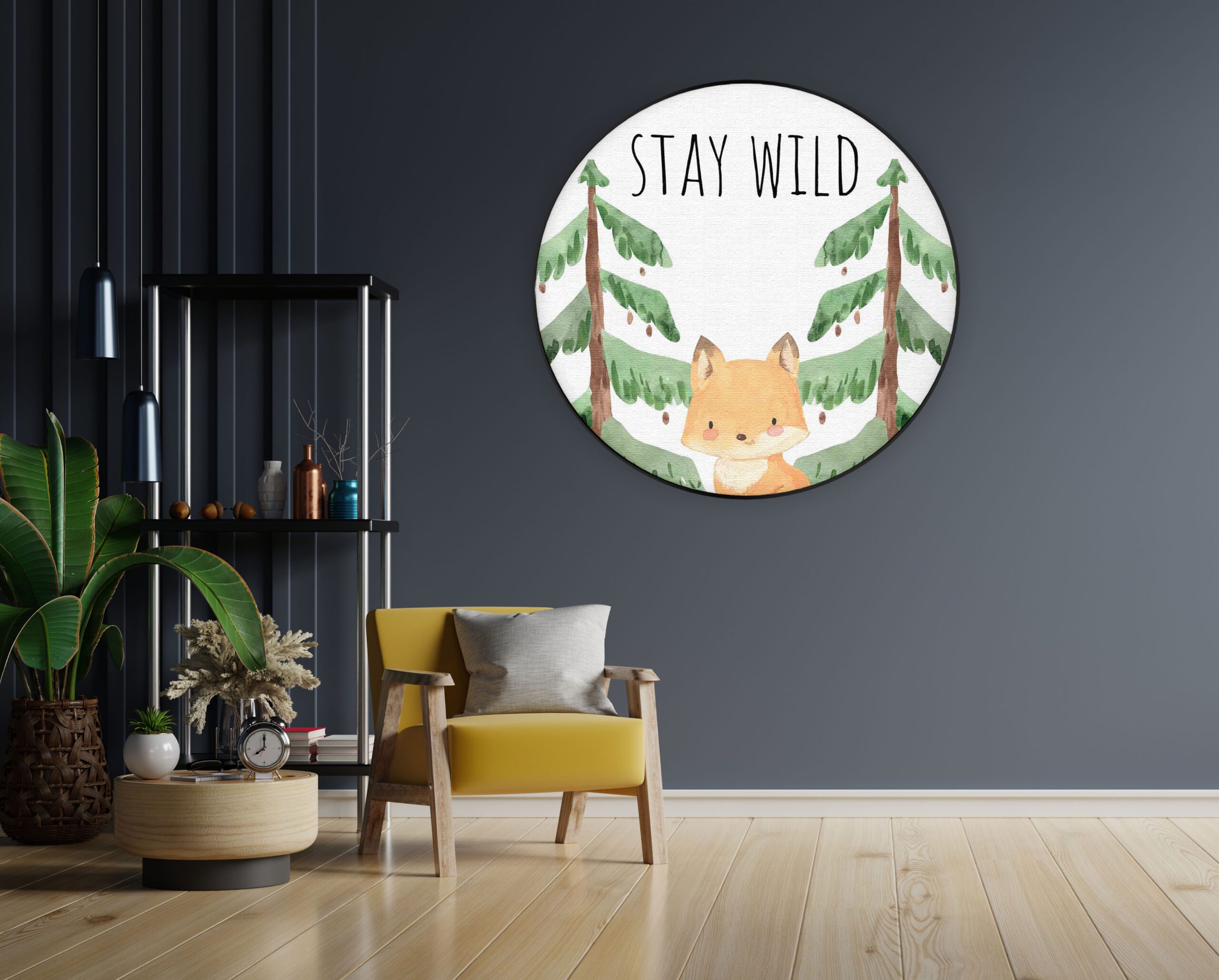 Akoestisch Schilderij Vos in het bos Rond - Muurcirkel Template Vierkant Rond kinderen 3 1 4 scaled 1