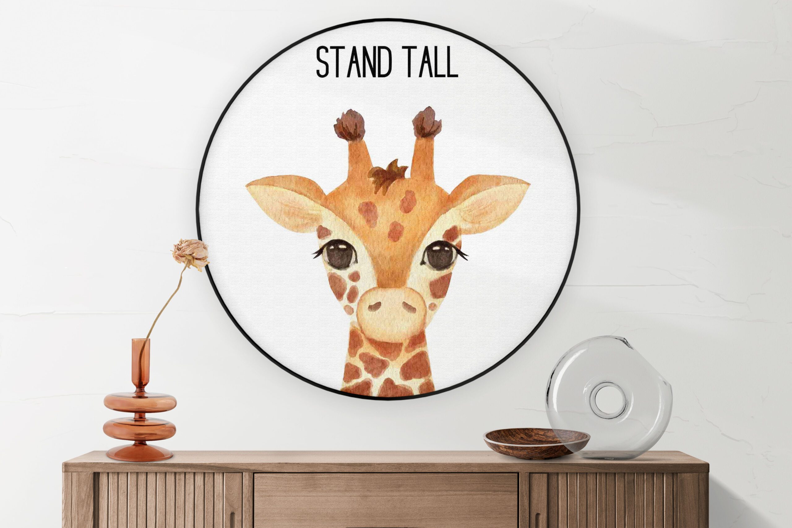 Akoestisch Schilderij De lieve Giraf Rond - Muurcirkel Template Vierkant Rond kinderen 33 1 4 scaled 1