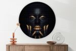 Akoestisch Schilderij Dame Gouden Make up Rond - Muurcirkel Template Vierkant Rond lifestyle 1 1 2 scaled 1