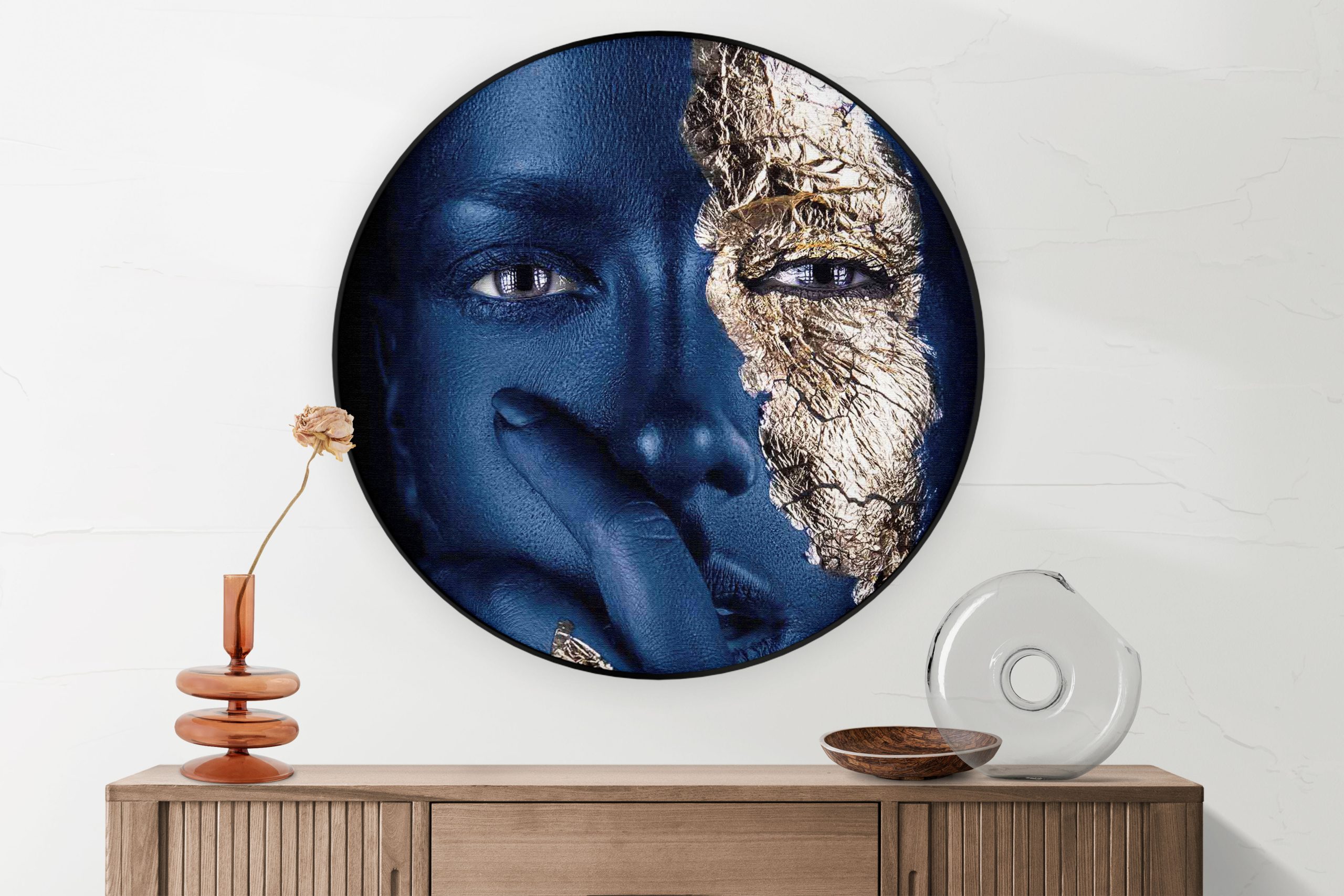 Akoestisch Schilderij Golden Whoman 01 Rond - Muurcirkel Template Vierkant Rond lifestyle 12 1 2 scaled 2