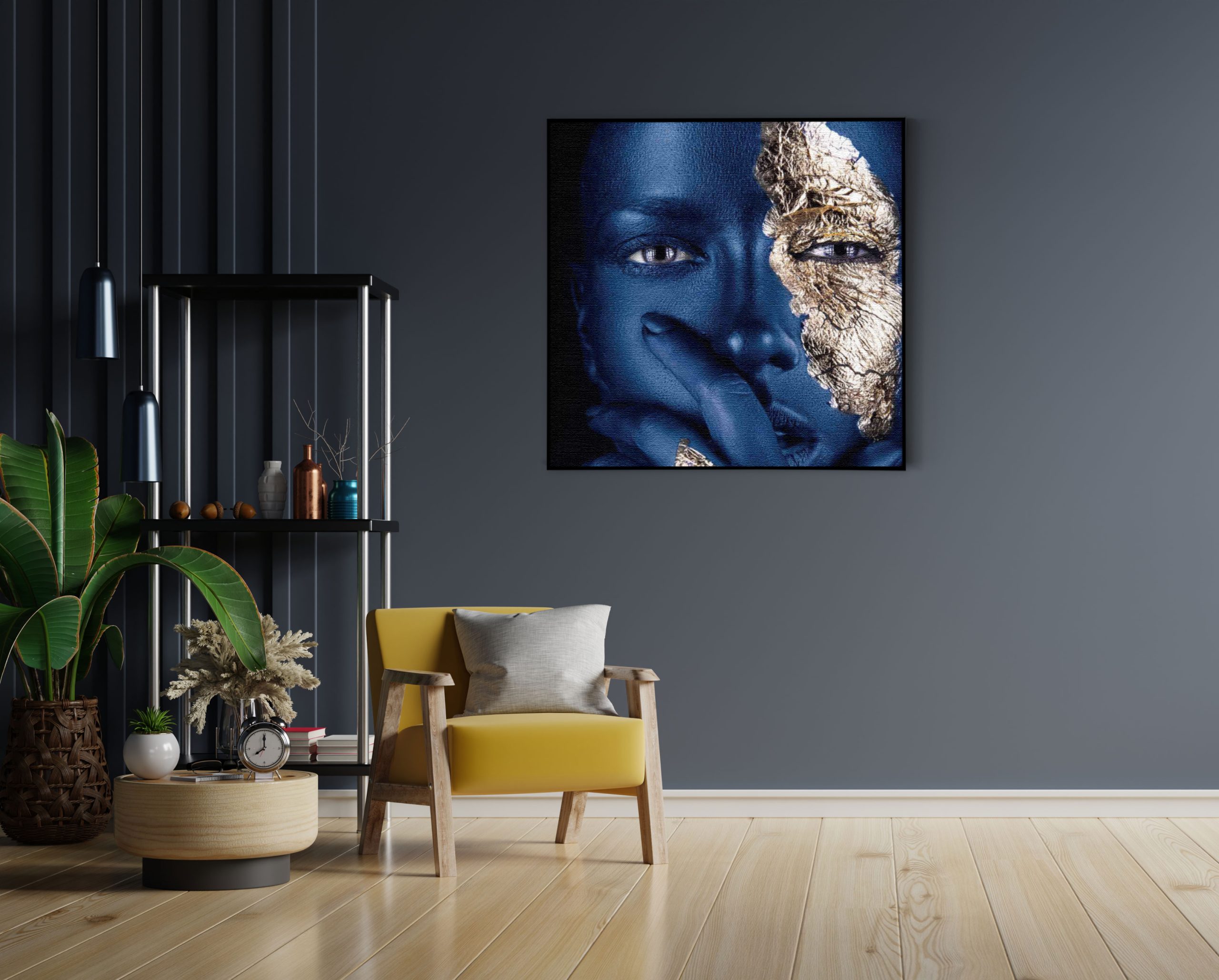 Akoestisch Schilderij Golden Whoman 01 Vierkant Template Vierkant Rond lifestyle 12 1 4 scaled 1