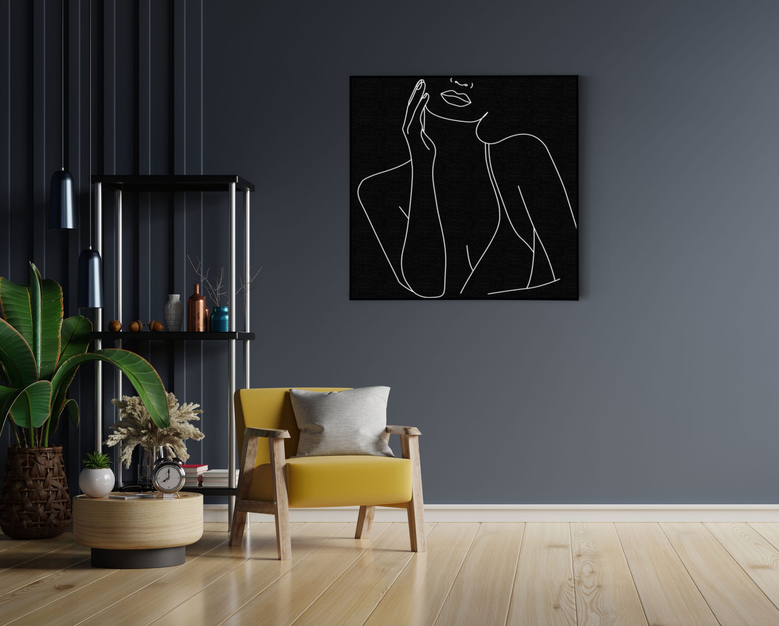 Akoestisch SchilderijBlack and White Model 01 Vierkant Template Vierkant Rond lifestyle 20 1 4 scaled 1