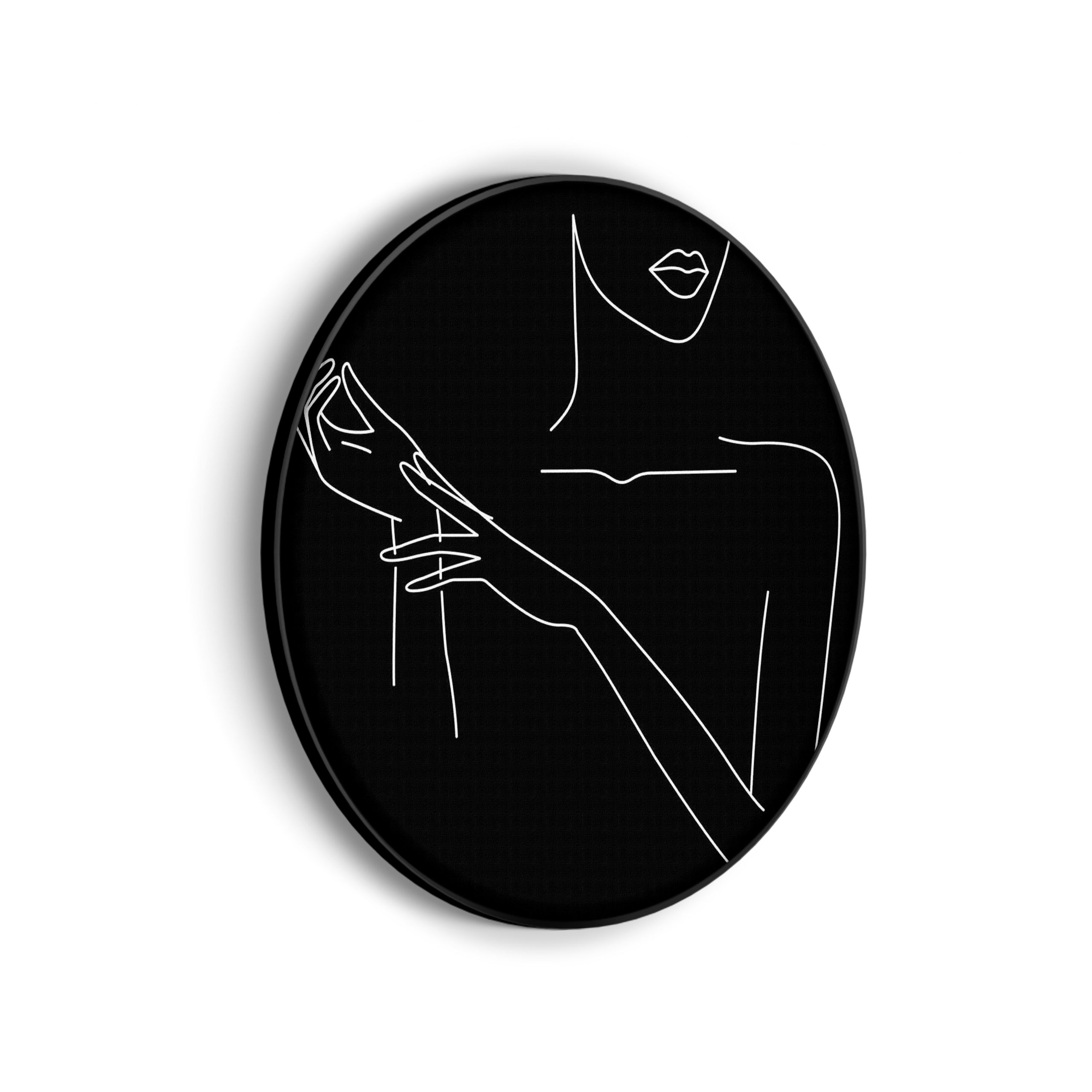 Akoestisch Schilderij Black and White Model 02 Rond - Muurcirkel Template Vierkant Rond lifestyle 21 scaled 1