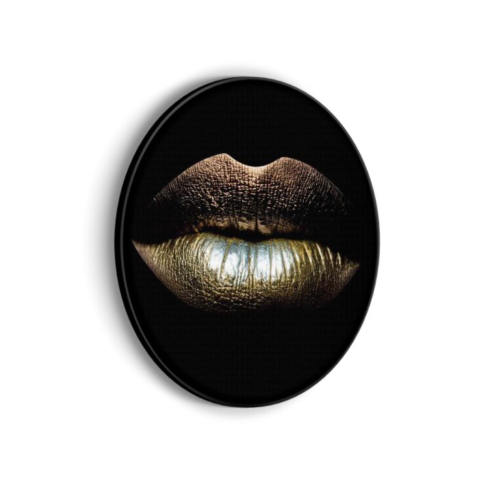 Akoestisch Schilderij Golden Lips Rond - Muurcirkel Template Vierkant Rond lifestyle 3 scaled 1