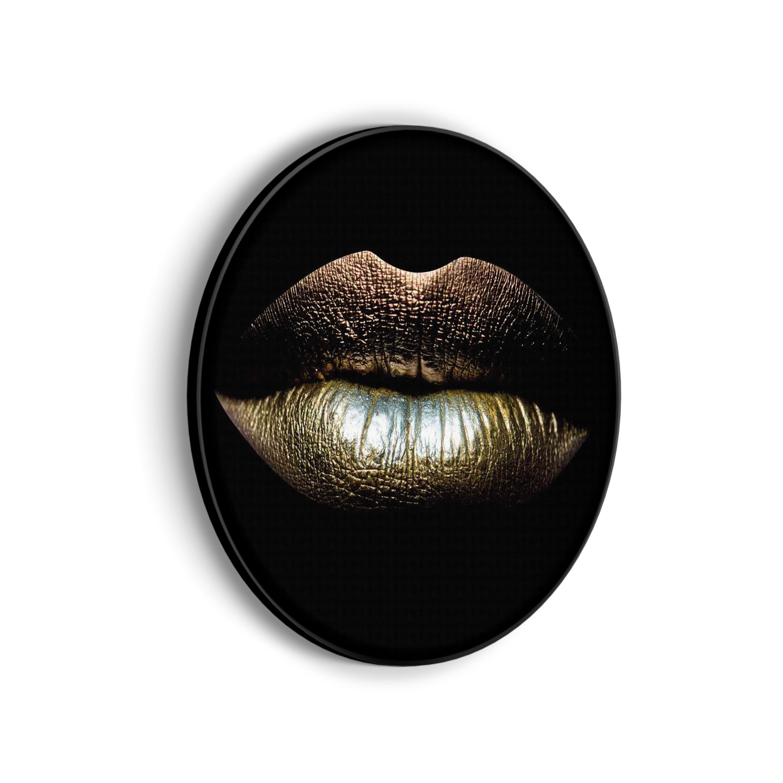 Akoestisch Schilderij Dame Gouden Make up Rond - Muurcirkel Template Vierkant Rond lifestyle 3 scaled 1