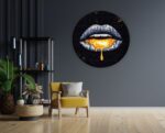 Akoestisch Schilderij Golden Money Lips Rond - Muurcirkel Template Vierkant Rond lifestyle 5 1 1 scaled 1