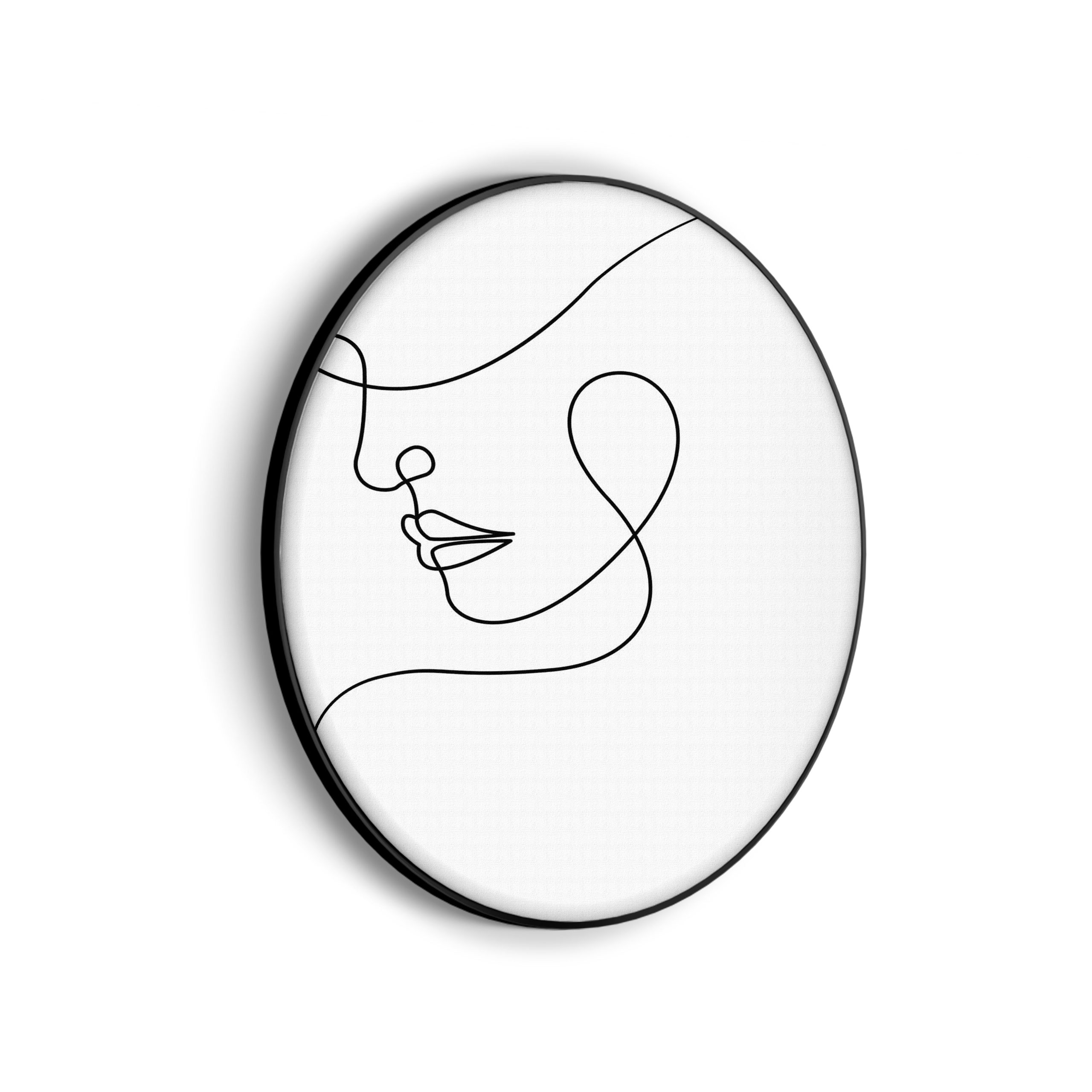 Akoestisch Schilderij Dame Gouden Make up Rond - Muurcirkel Template Vierkant Rond lifestyle 8 scaled 1