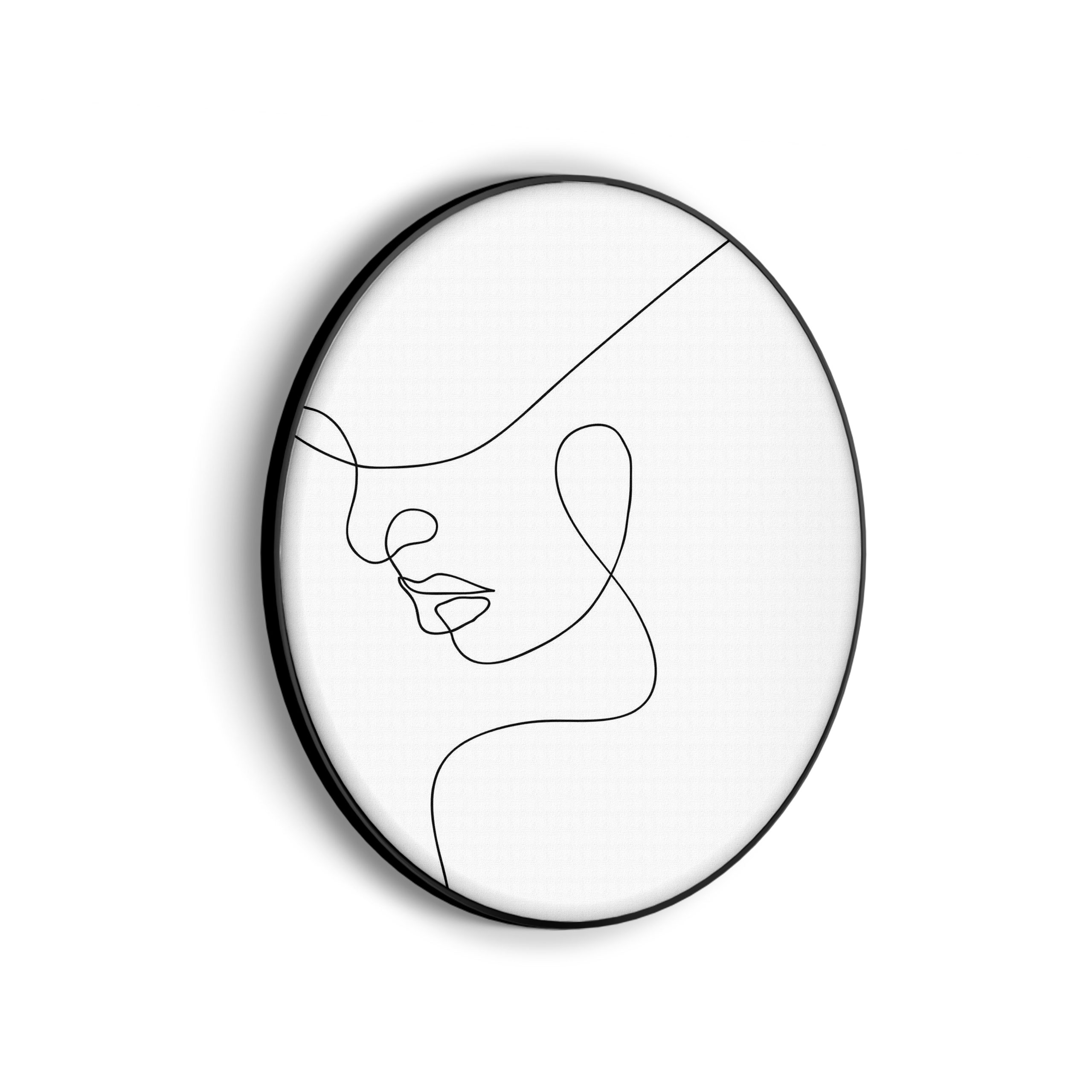 Akoestisch Schilderij De Golvende Dunne Kaaklijn Rond - Muurcirkel Template Vierkant Rond lifestyle 9 scaled 1