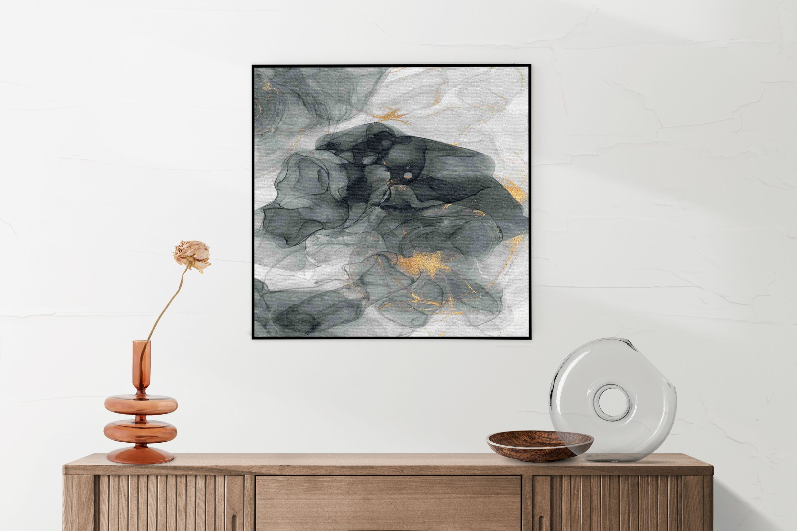 Akoestisch Schilderij Abstract Marmer Look Grijs met Goud 02 Vierkant Template Vierkant Rond marmer 10 1 5 scaled 1