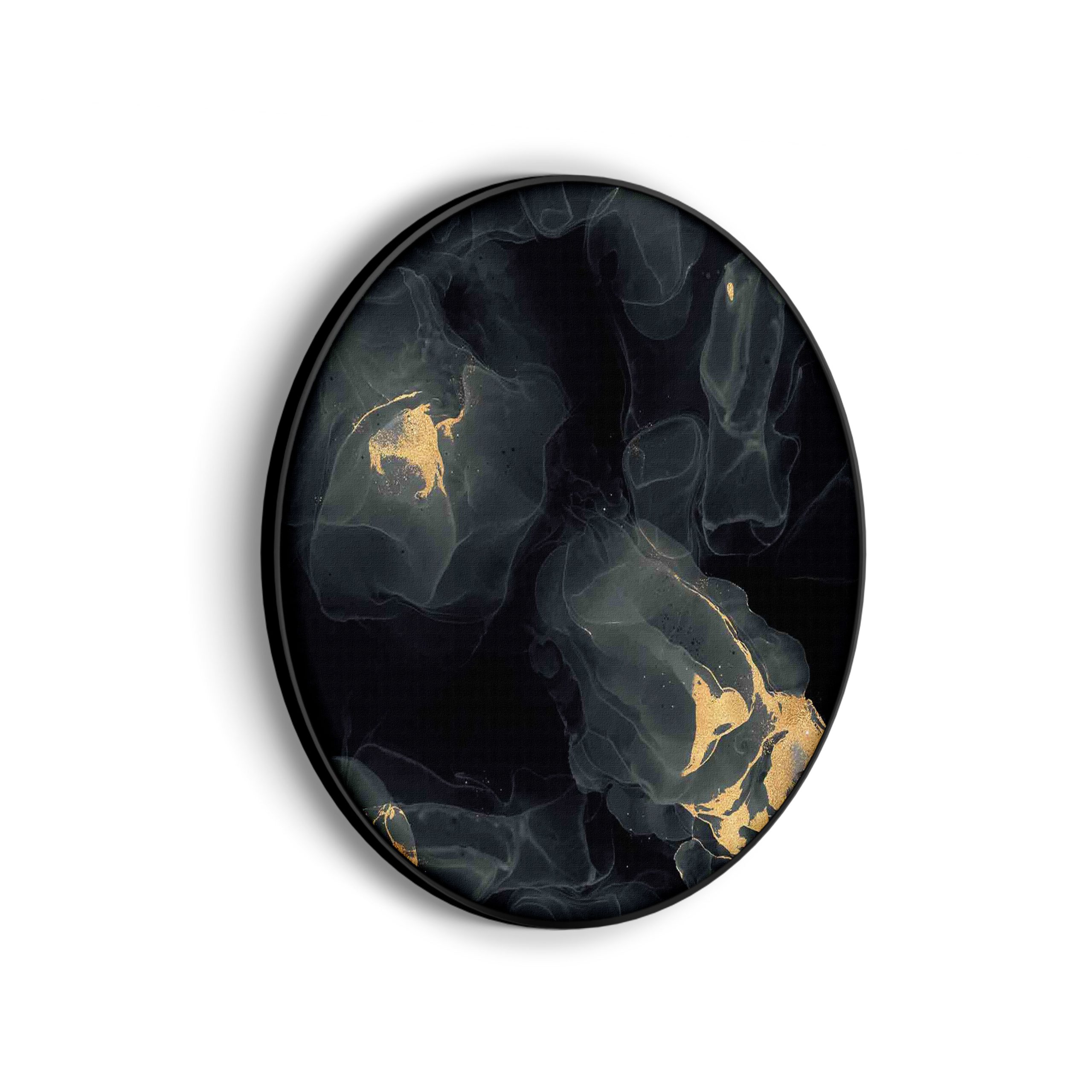 Akoestisch Schilderij Abstract Marmer Look Zwart met Goud 03 Rond - Muurcirkel Template Vierkant Rond marmer 12 scaled 1