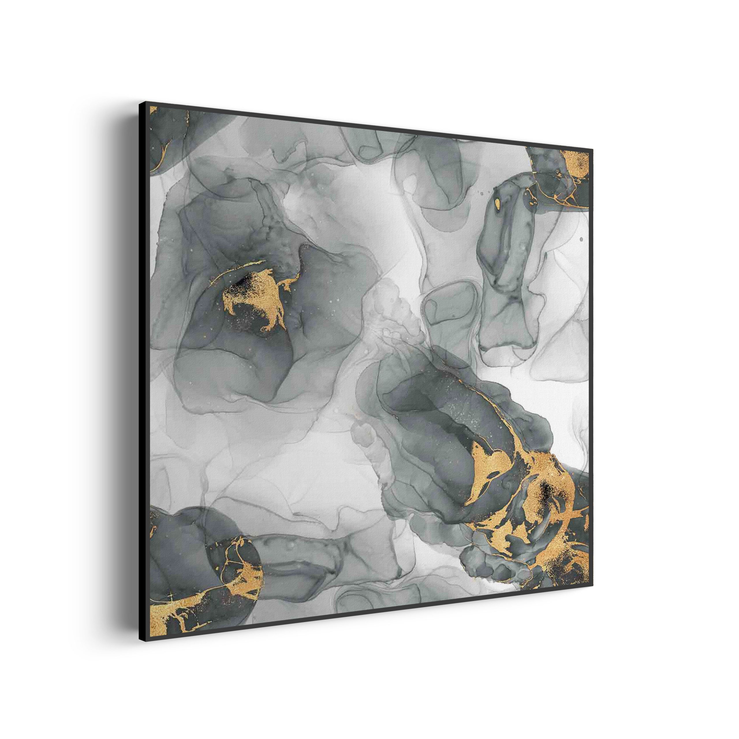 Akoestisch Schilderij Abstract Marmer Look Grijs met Goud 04 Vierkant Template Vierkant Rond marmer 13 1 3 scaled 1